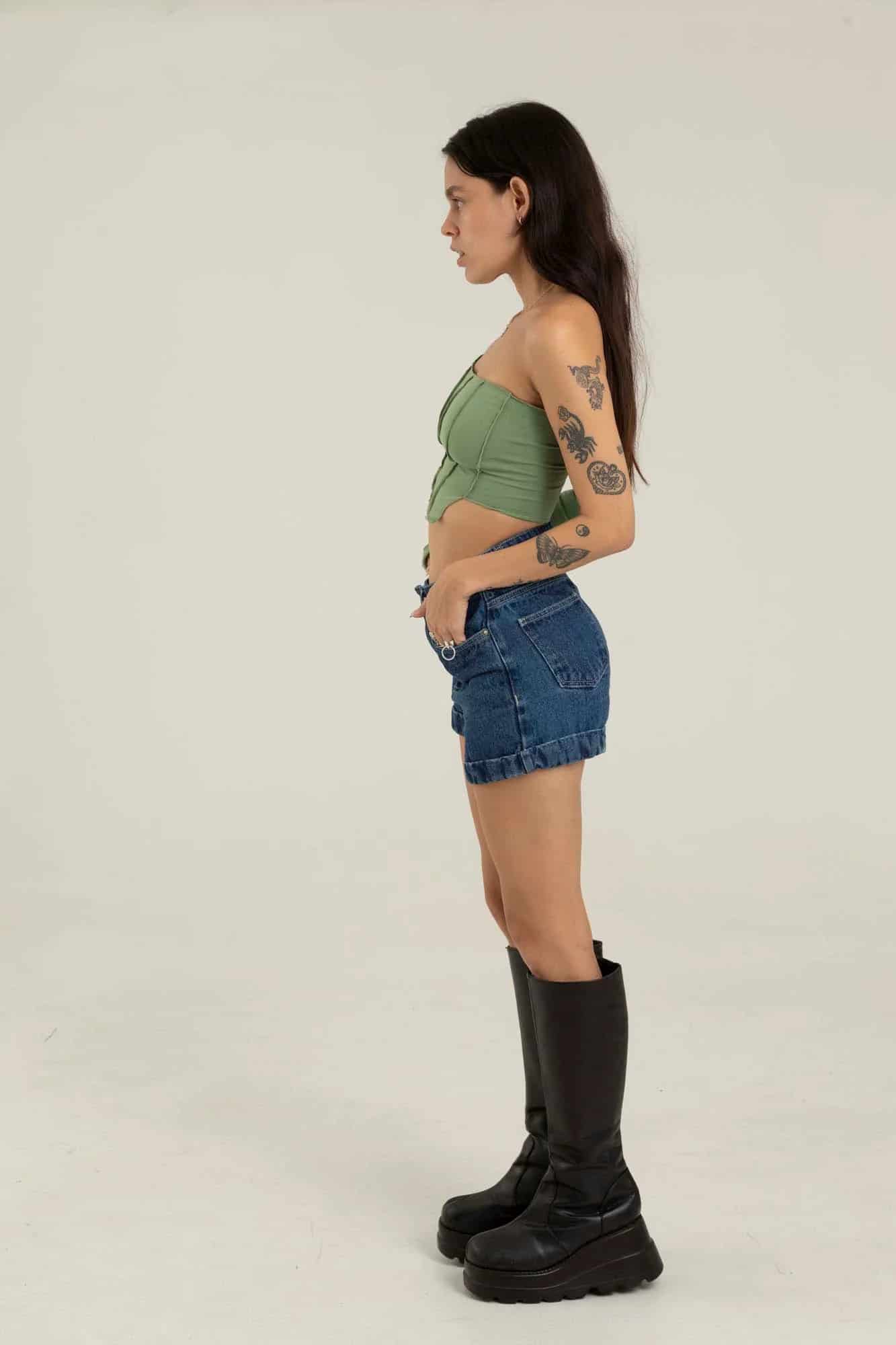 DARK BLUE DENIM SHORT - miniatura 19