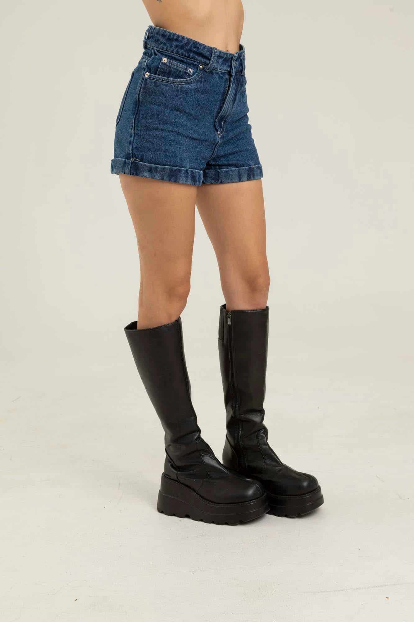 DARK BLUE DENIM SHORT - miniatura 13