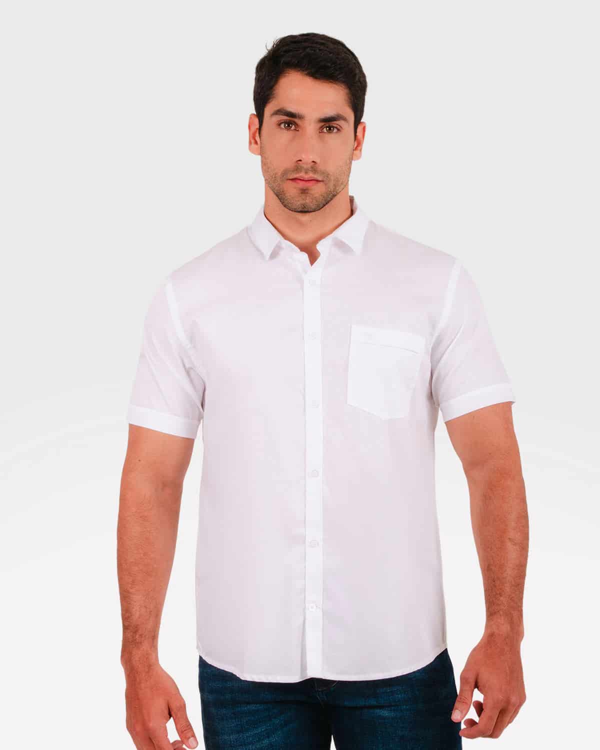 Camisa blanca manga corta para hombre - miniatura 6