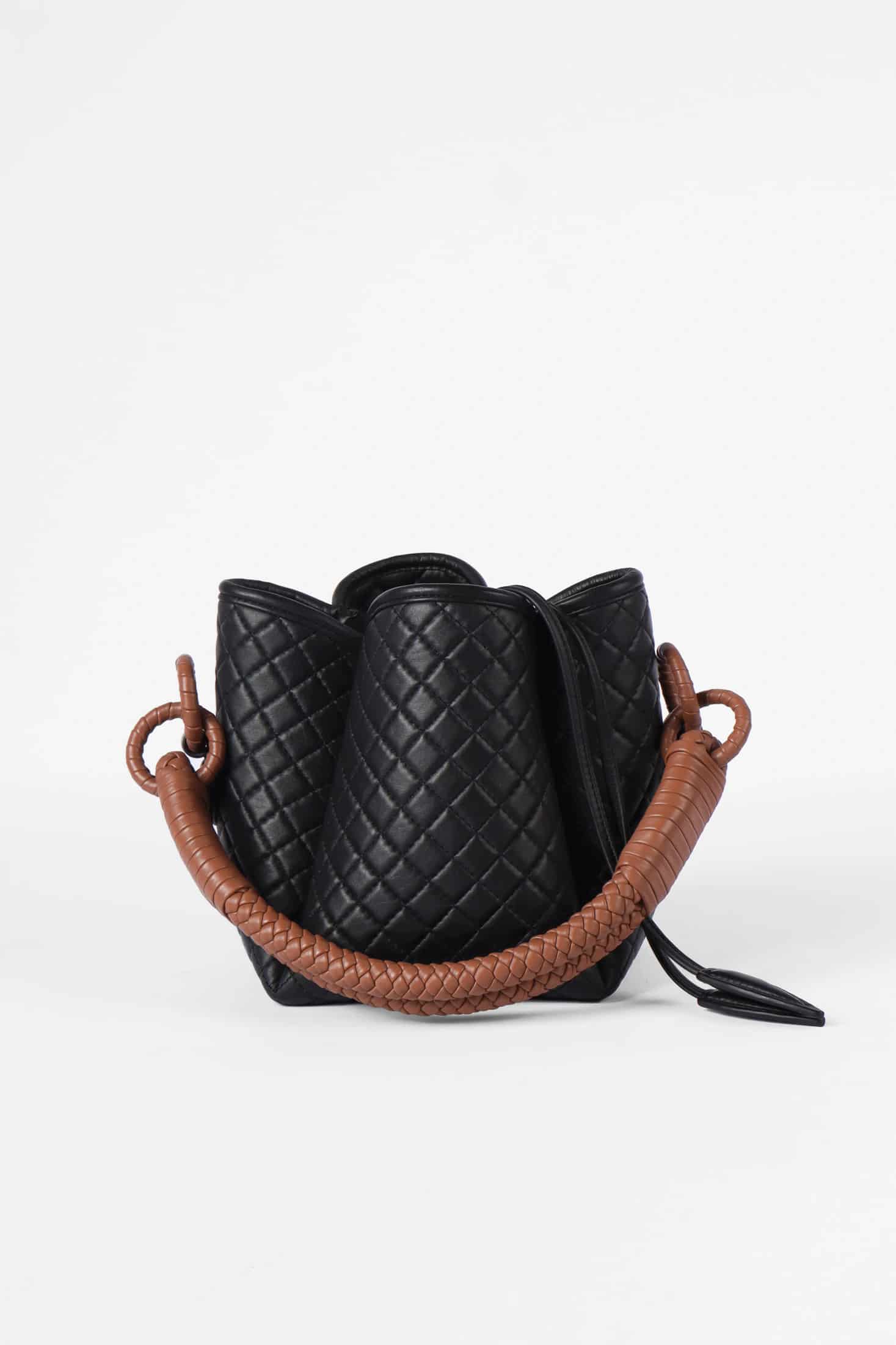 Tulip Mini Bucket Bag, Black & Brandy - miniatura 1