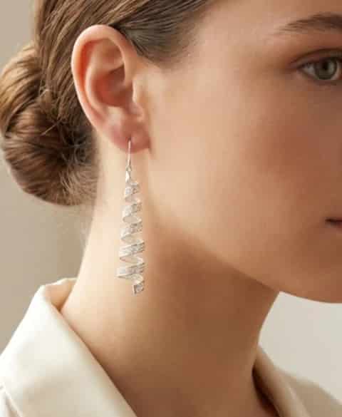 Arete Topos hojas Maxi Filigrana en plata - miniatura 1