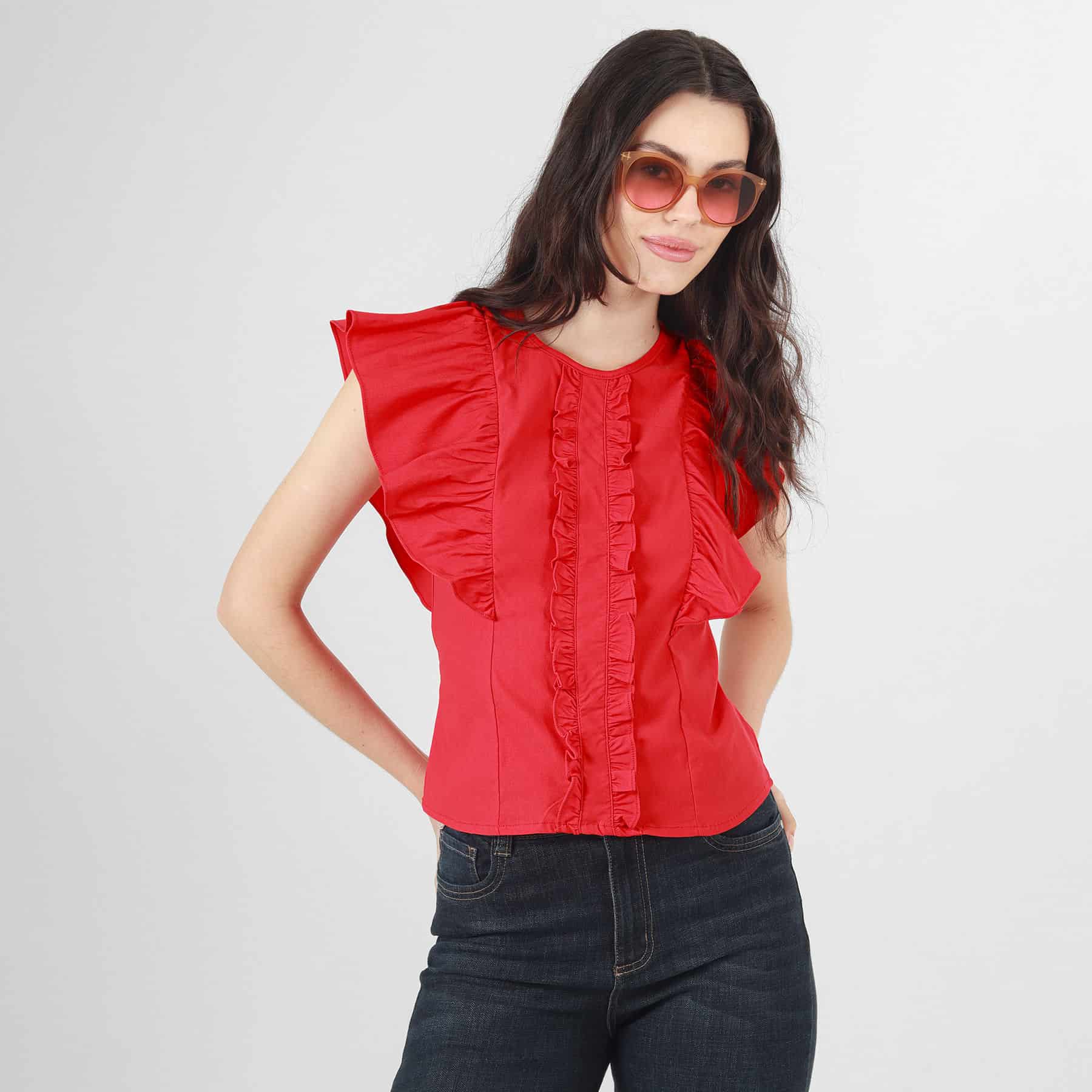 Blusa Cuello Redondo Manga Sisa - miniatura 1