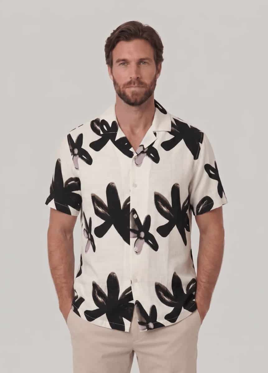 Camisa estampada manga corta para hombre Jon Sonen 027225077 - miniatura 2