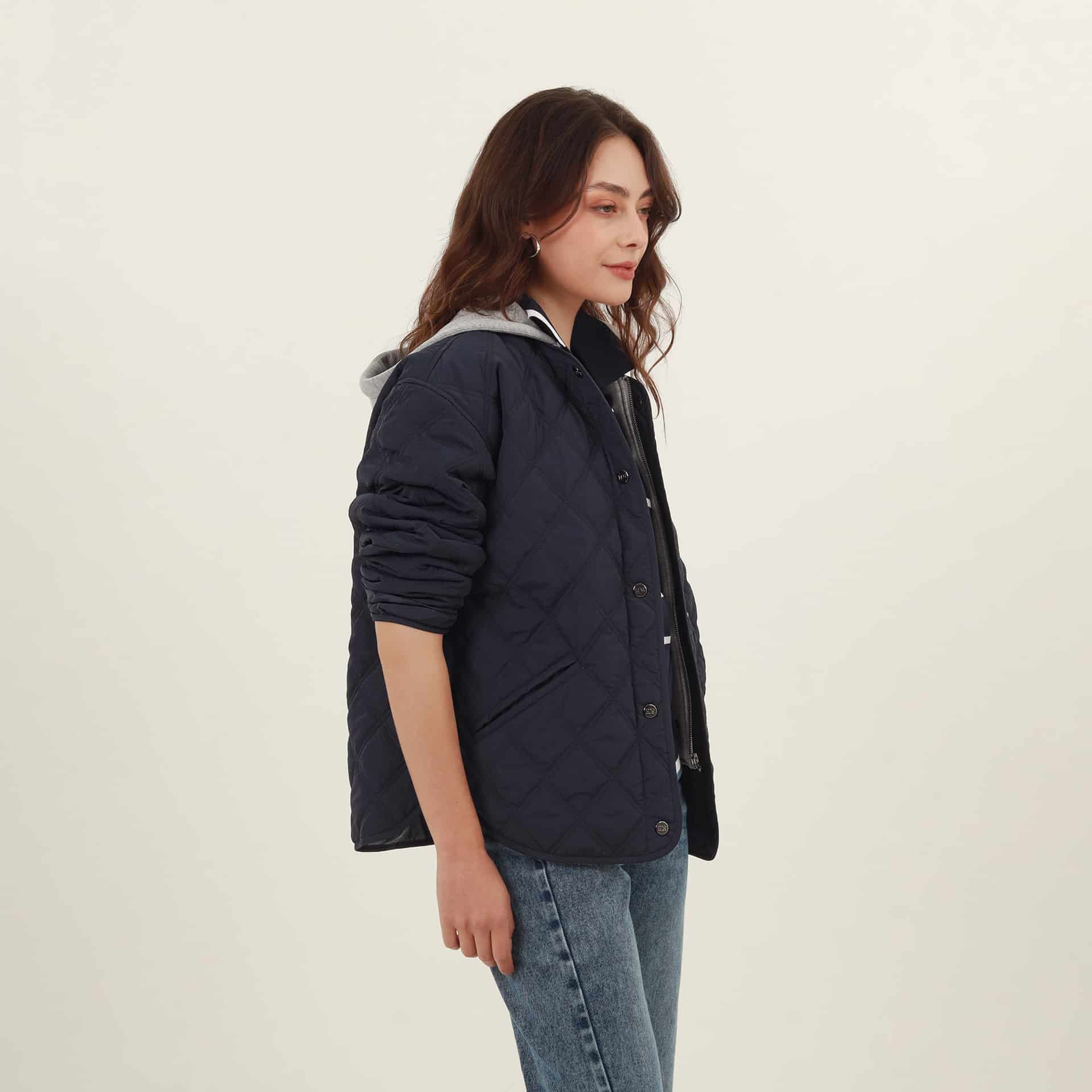 Chaqueta acolchada cuello redondo con capucha y pieza separable - miniatura 3