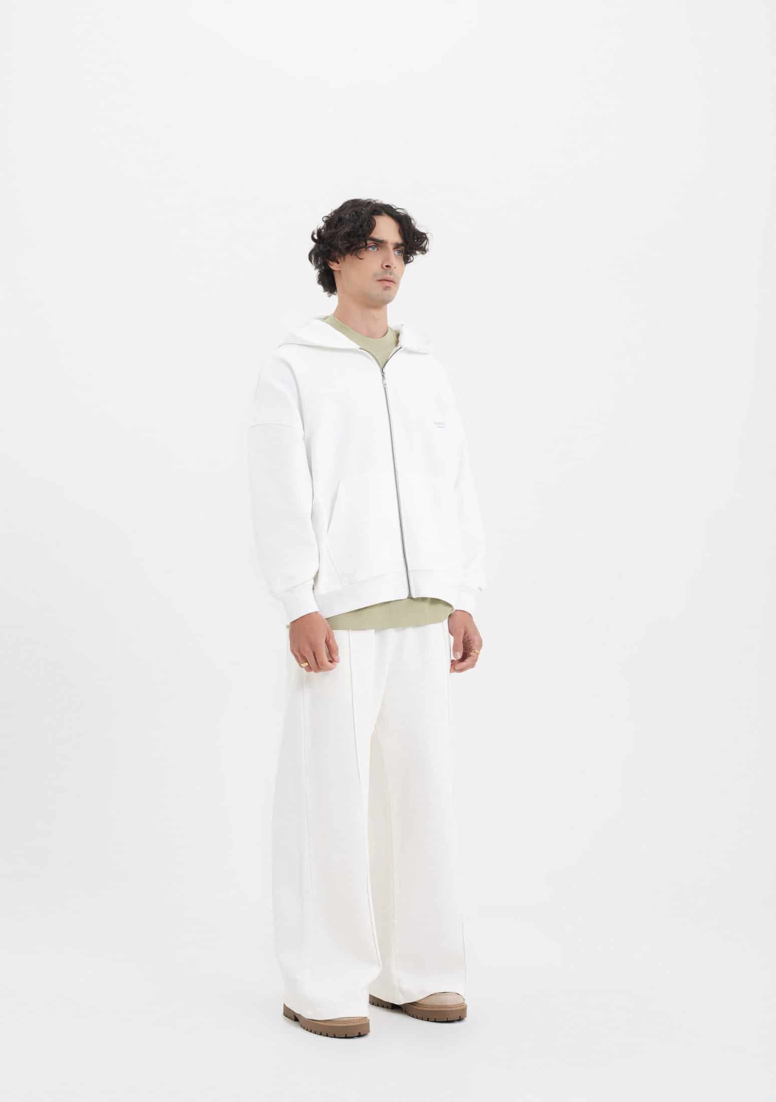 Across The Lines White Zip Hoodie - miniatura 4