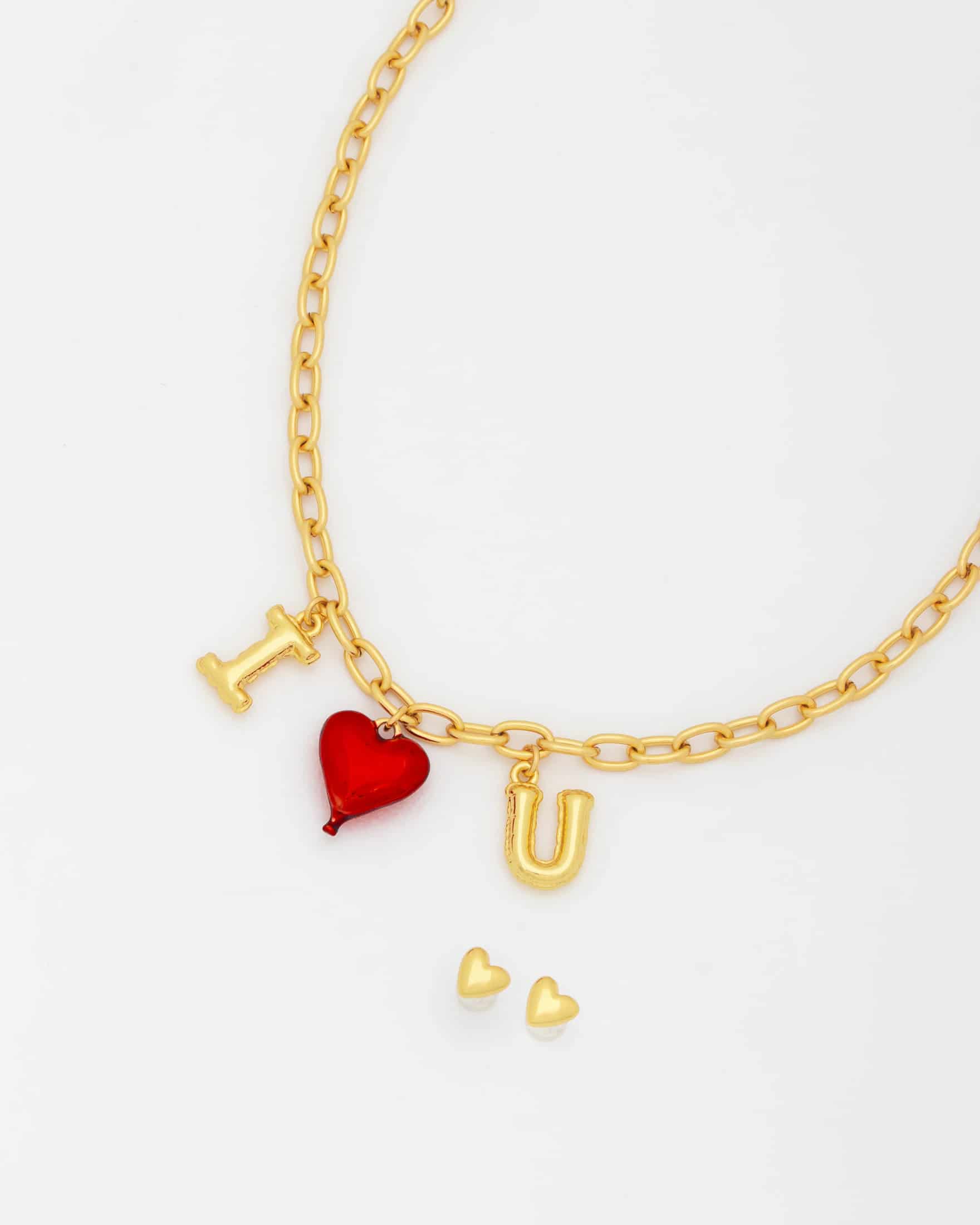 Collar I ♡ U + Aretes - miniatura 1