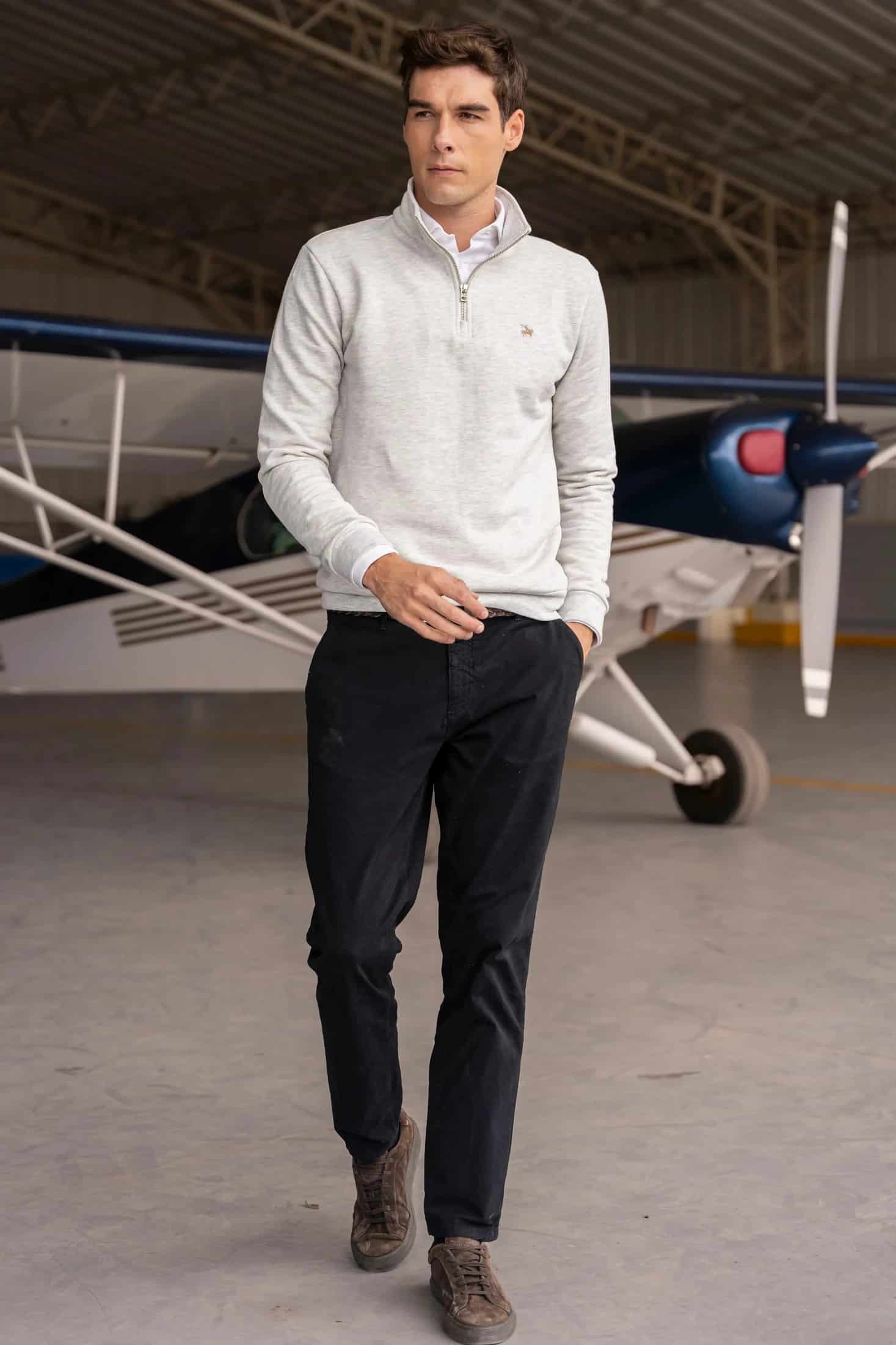 Suéter Halfzip Premium Hombre Arena - miniatura 2