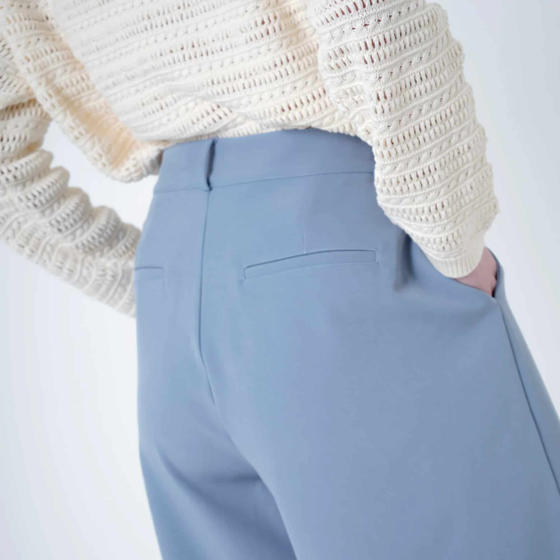 Pantalón palazzo elegante con prenses - miniatura 3