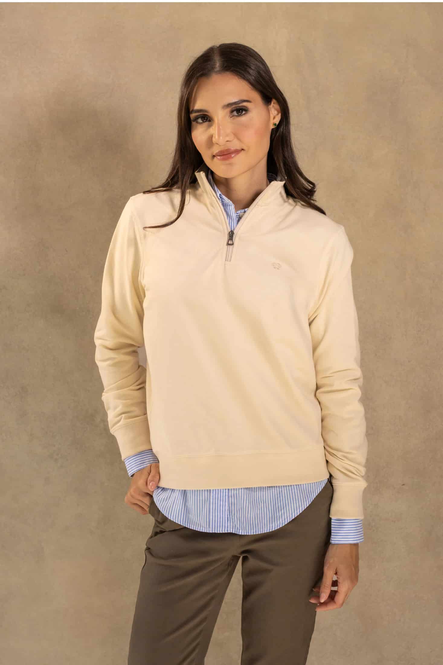 Halfzip Paris Antimanchas De Mujer Marfil - miniatura 1
