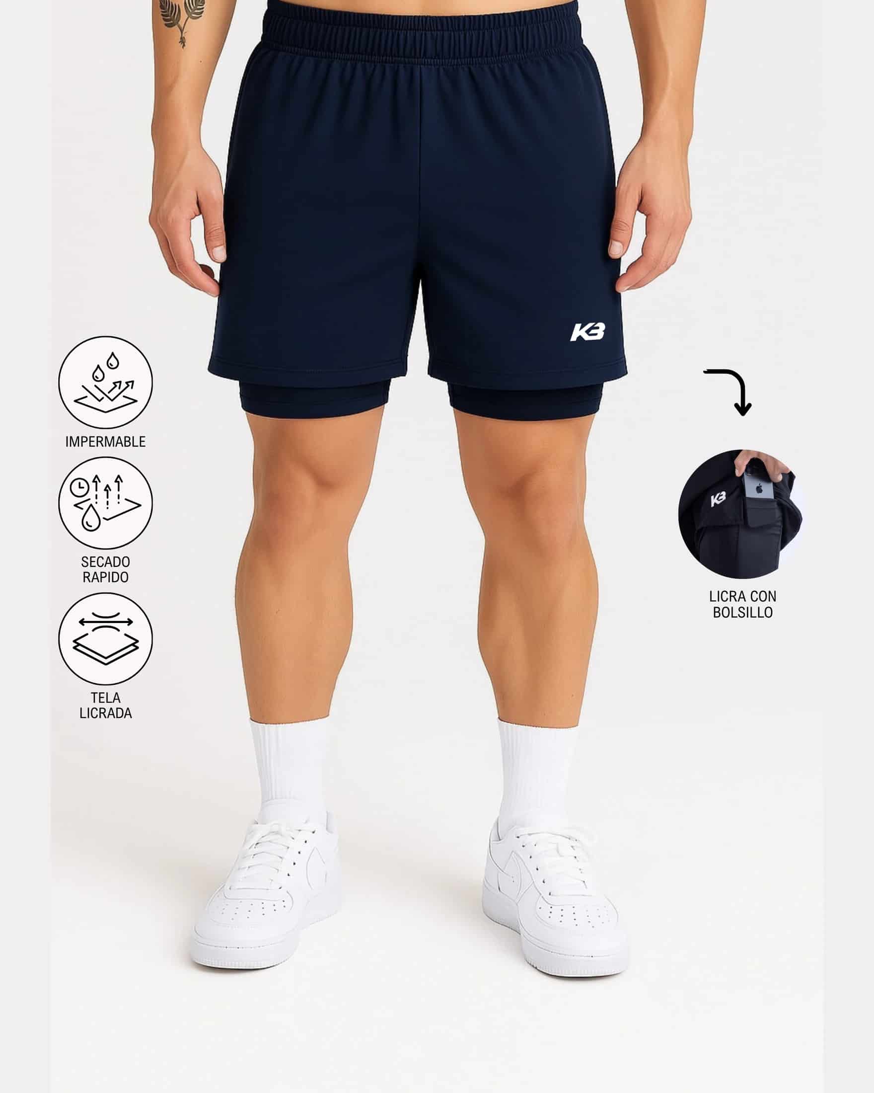 Pantaloneta Con Licra Y Bolsillo┃KBMEN RF.103 - miniatura 9