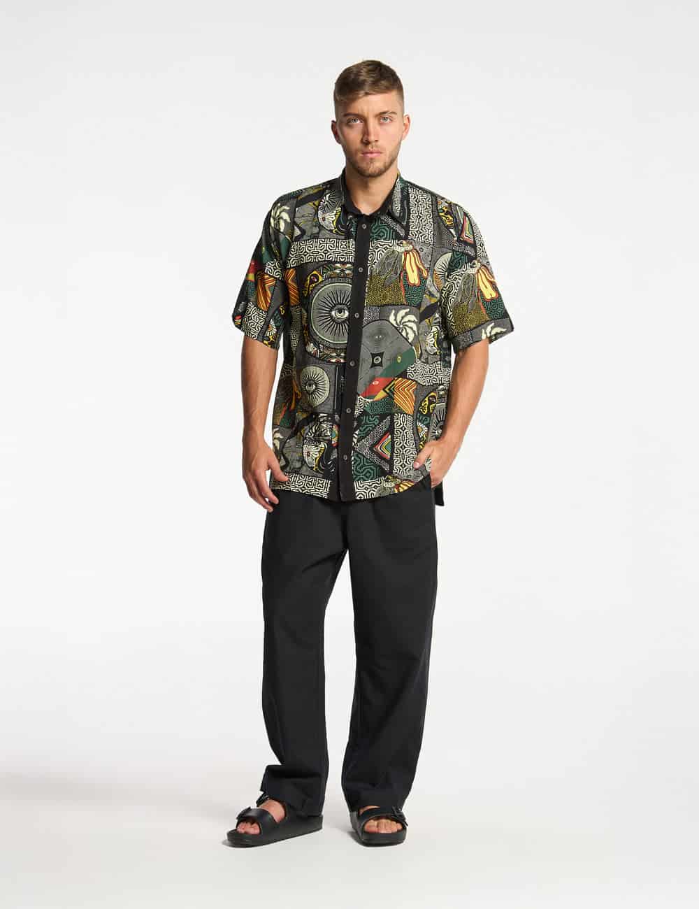Camisa Oversize Kené multicolor Hombre - miniatura 4