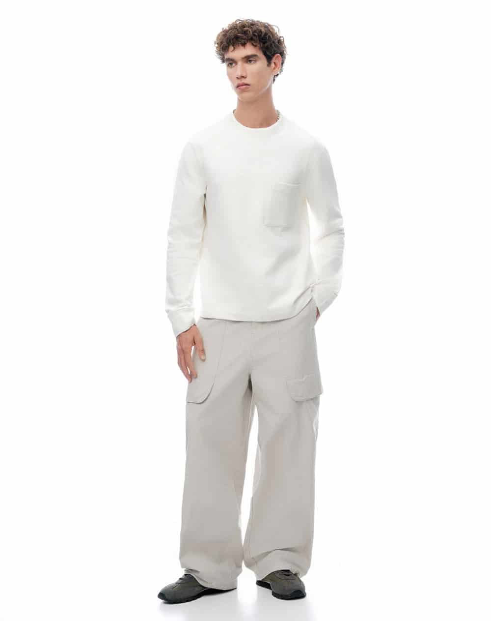 Pantalón tiro medio regular habano hombre - miniatura 1