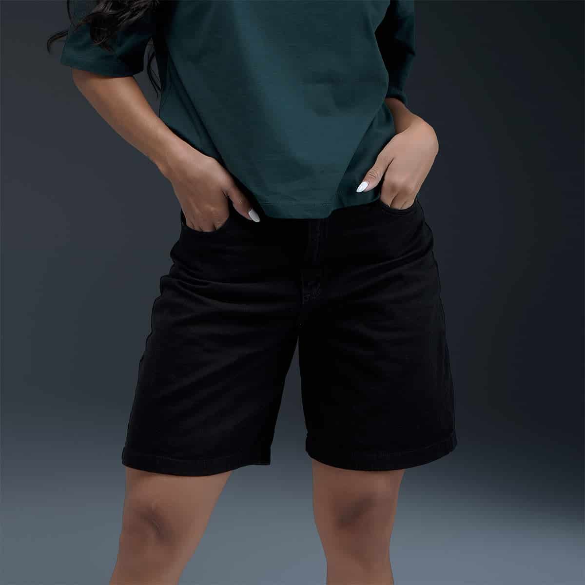 Short Negro Denim Mujer - miniatura 1