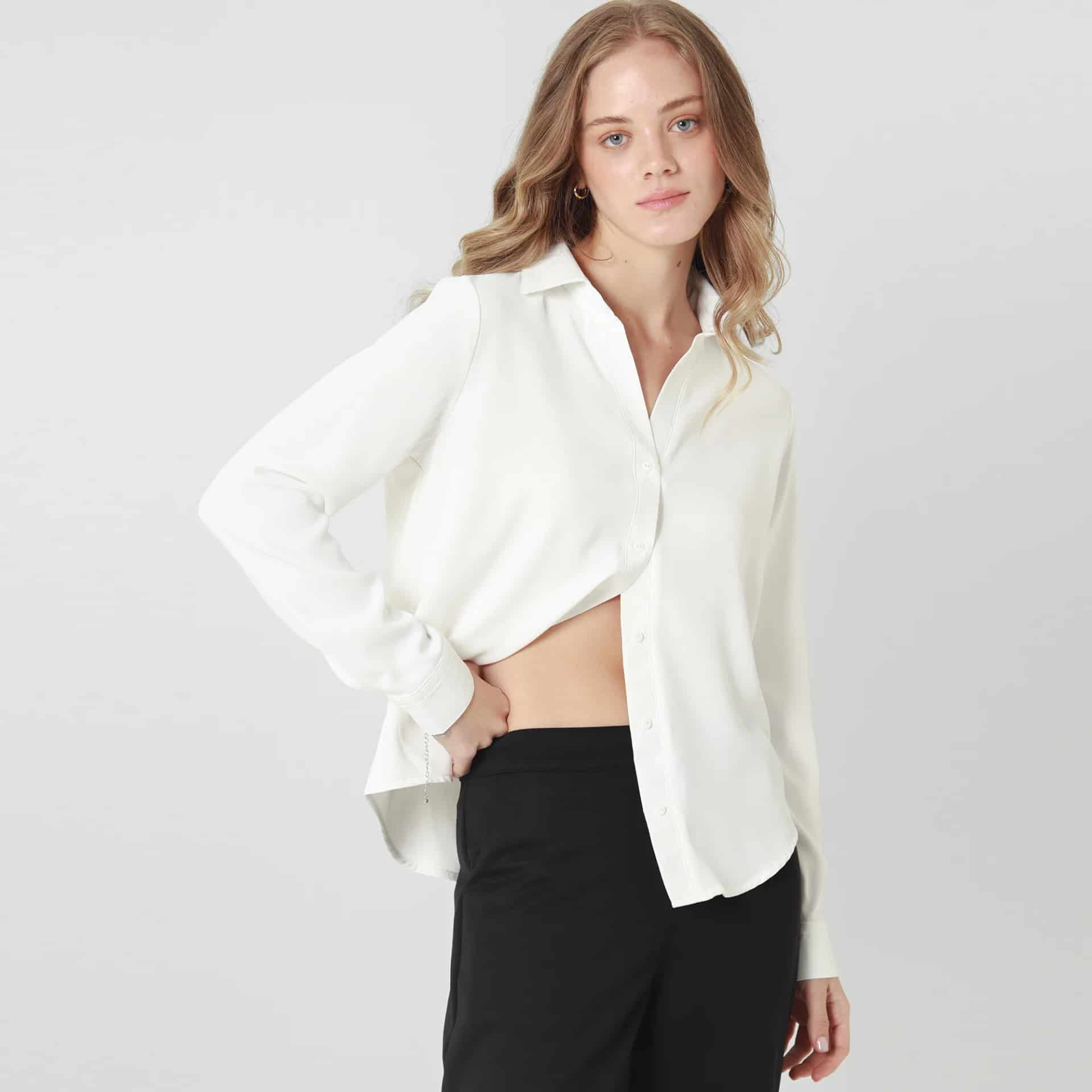 Camisa Cuello Camisero Manga Larga - miniatura 1