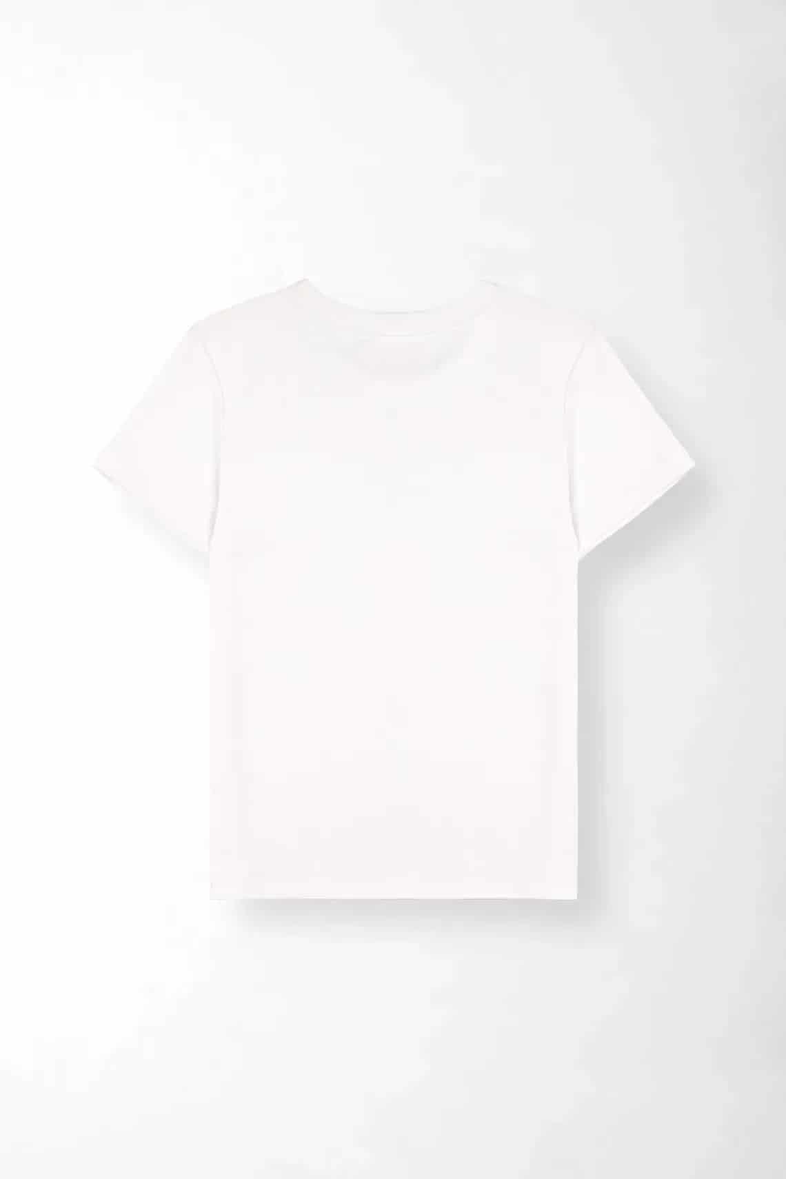 Camiseta regular fit con cuello redondo en blanco para mujer - miniatura 8