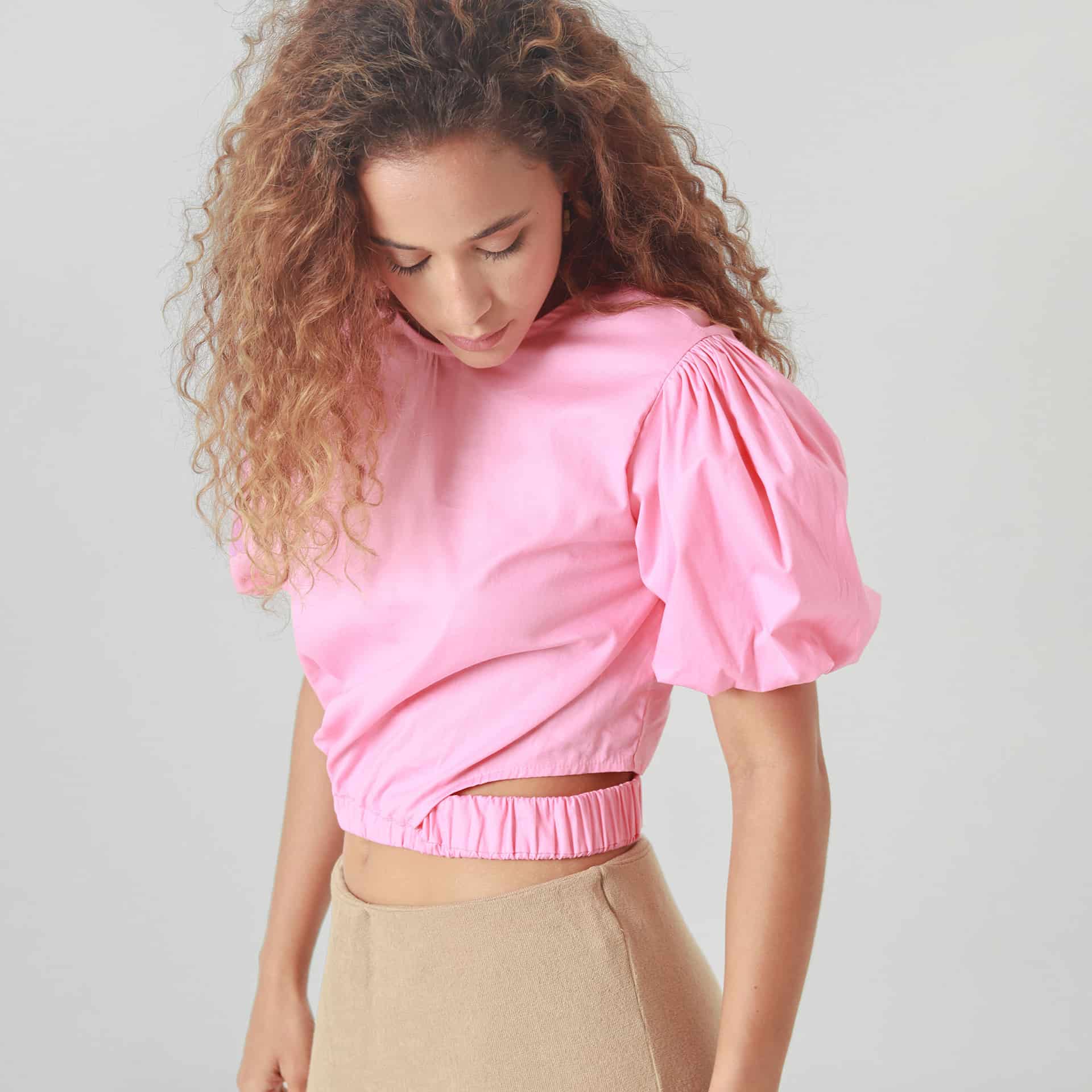Blusa Cuello Redondo Manga Corta - miniatura 1