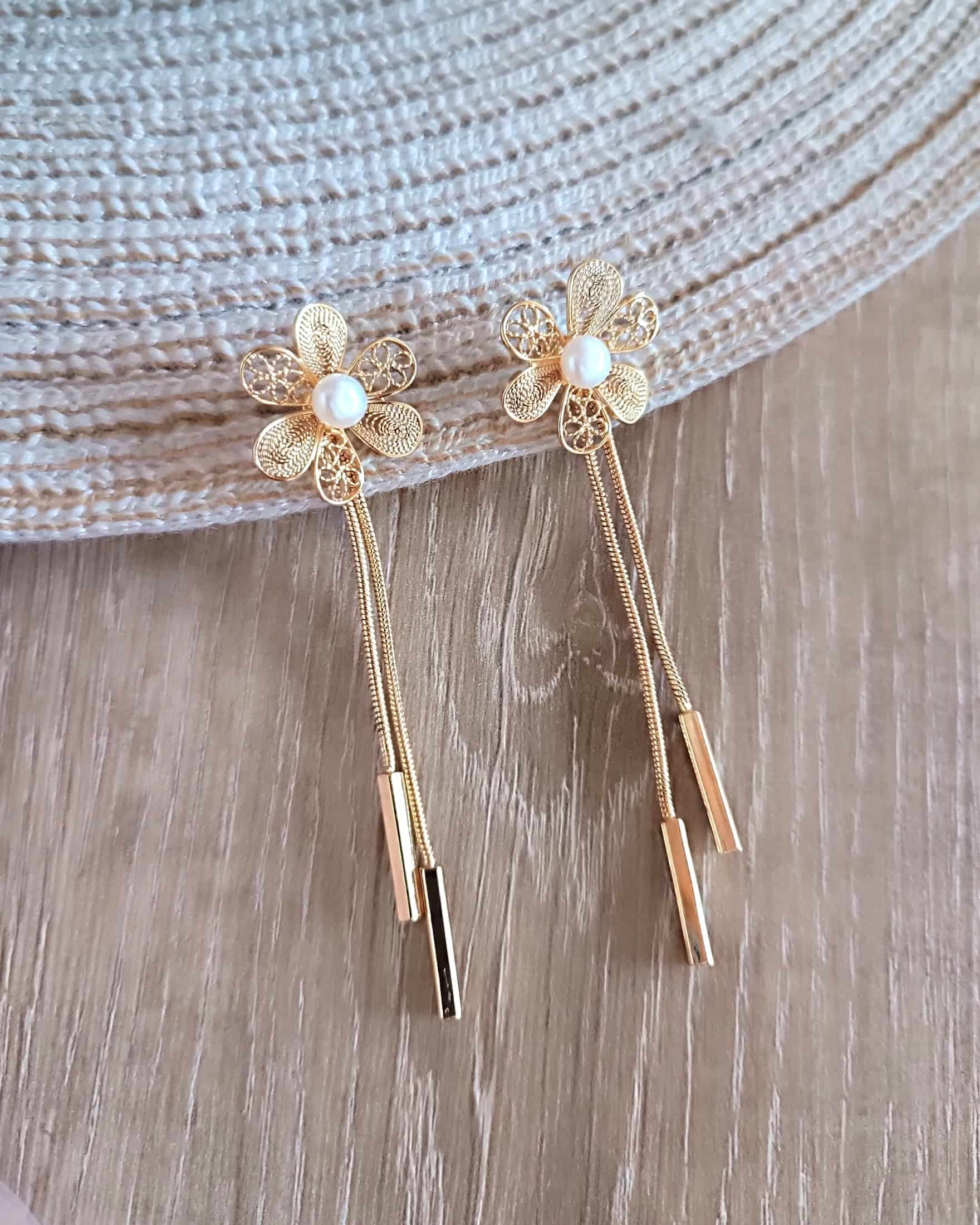Aretes filigrana doble función; Elia - miniatura 6