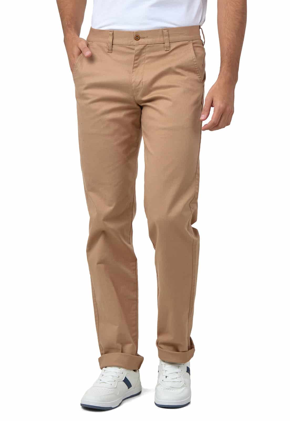 Pantalon dril taupe con spandex - miniatura 1