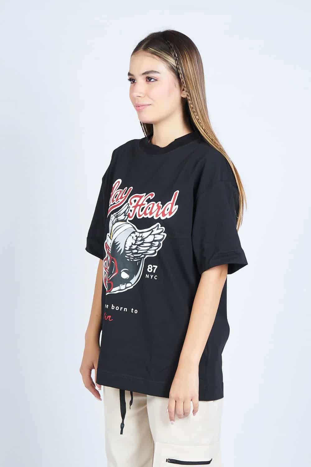 Camiseta oversize PLAY HARD NEGRO | DROP 03 | - miniatura 6
