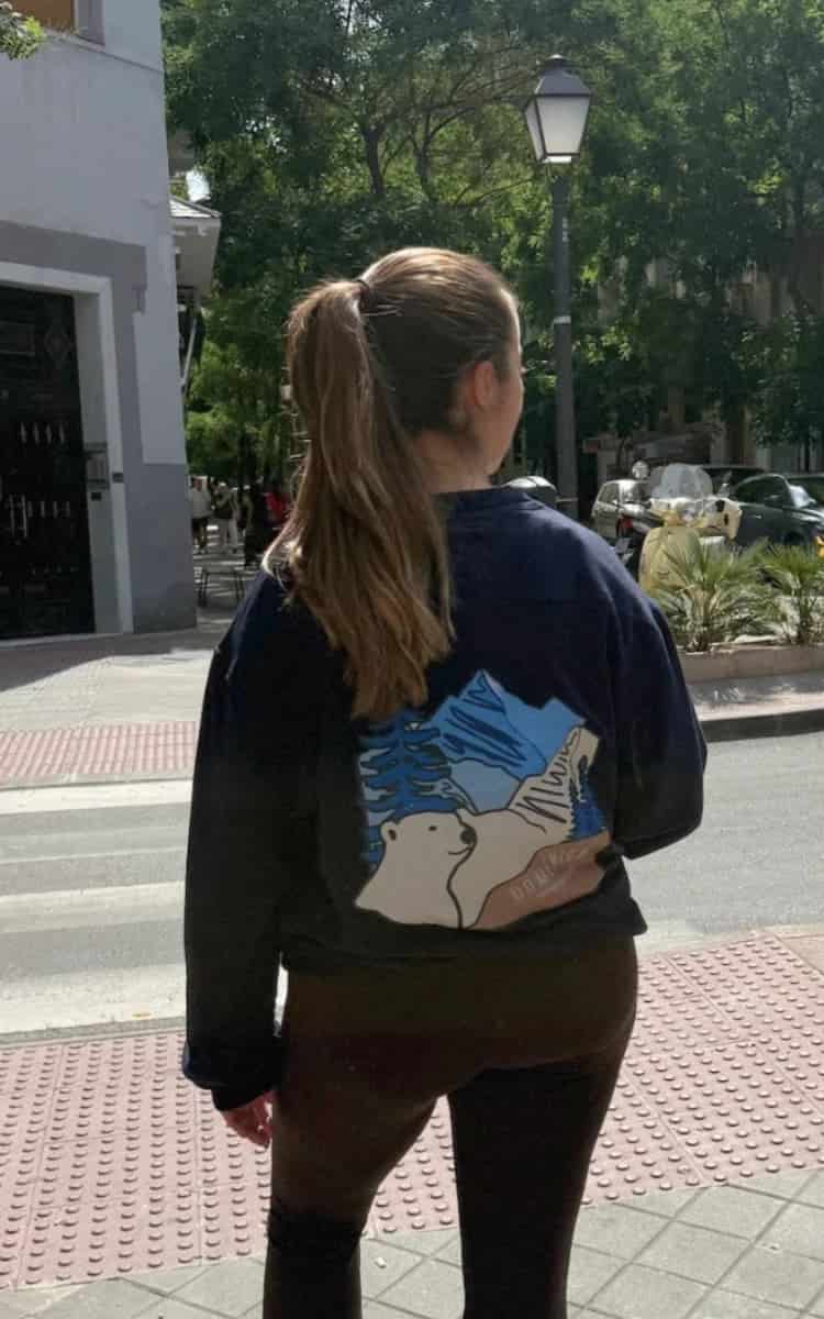 CREWNECK OSO ESTAMPADO AZUL OSCURO - UNISEX - miniatura 3