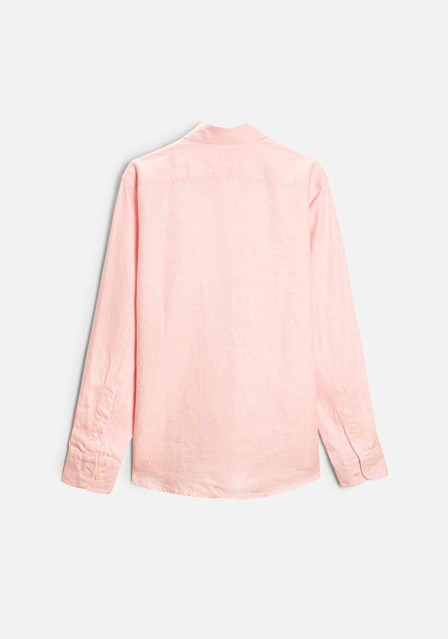 Camisa H CI Lino Unicolor Bols Rosado Claro - miniatura 8