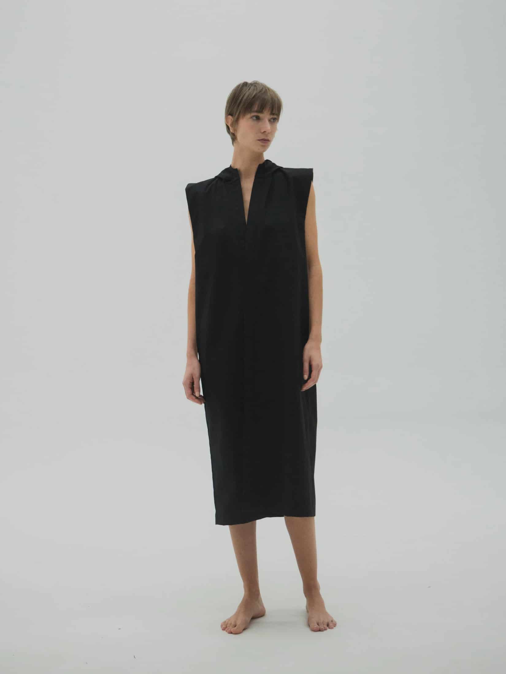 Hooded shirt-dress Woman - miniatura 4