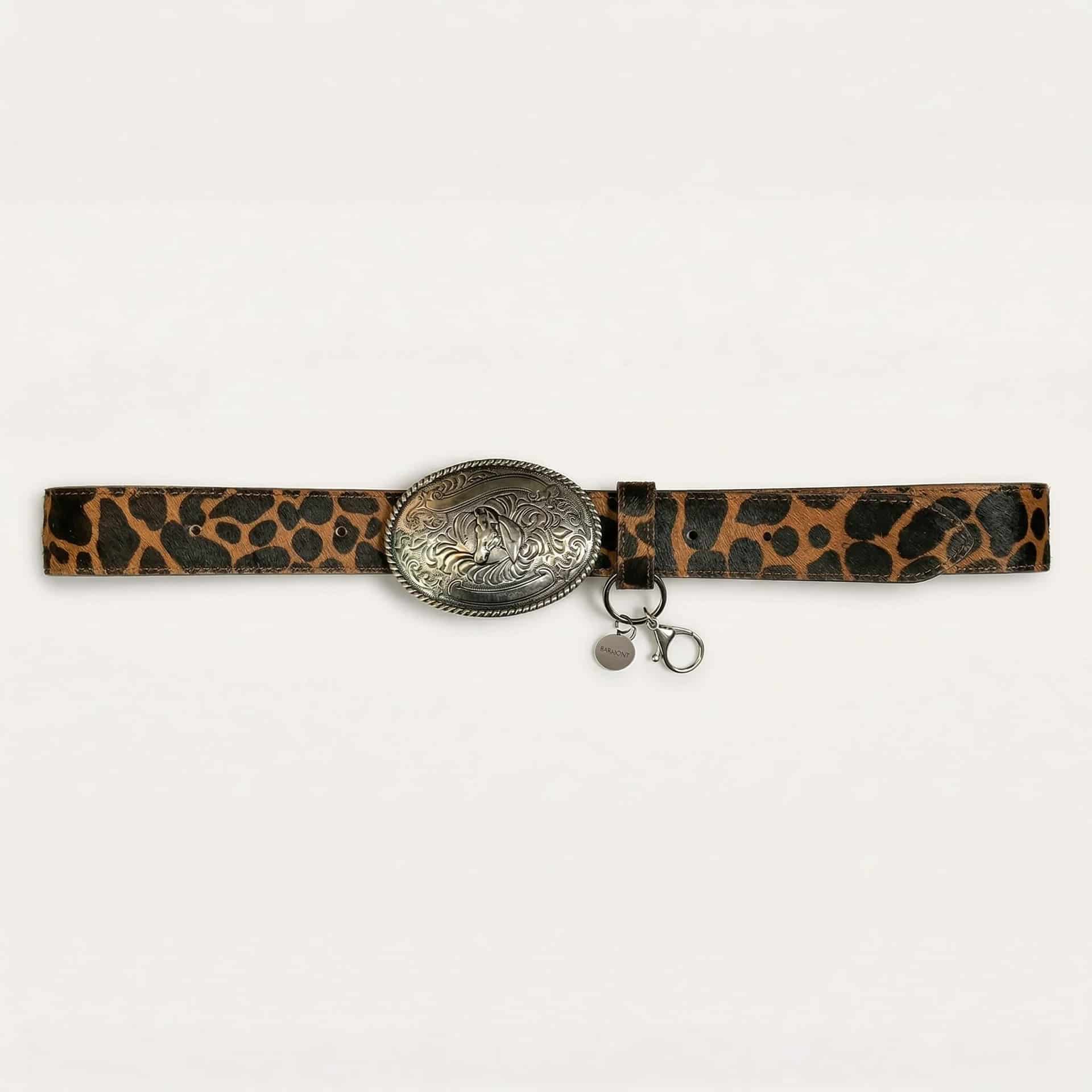 Cinturón de Cuero Leopardo con Hebilla Western – Barmont - miniatura 1