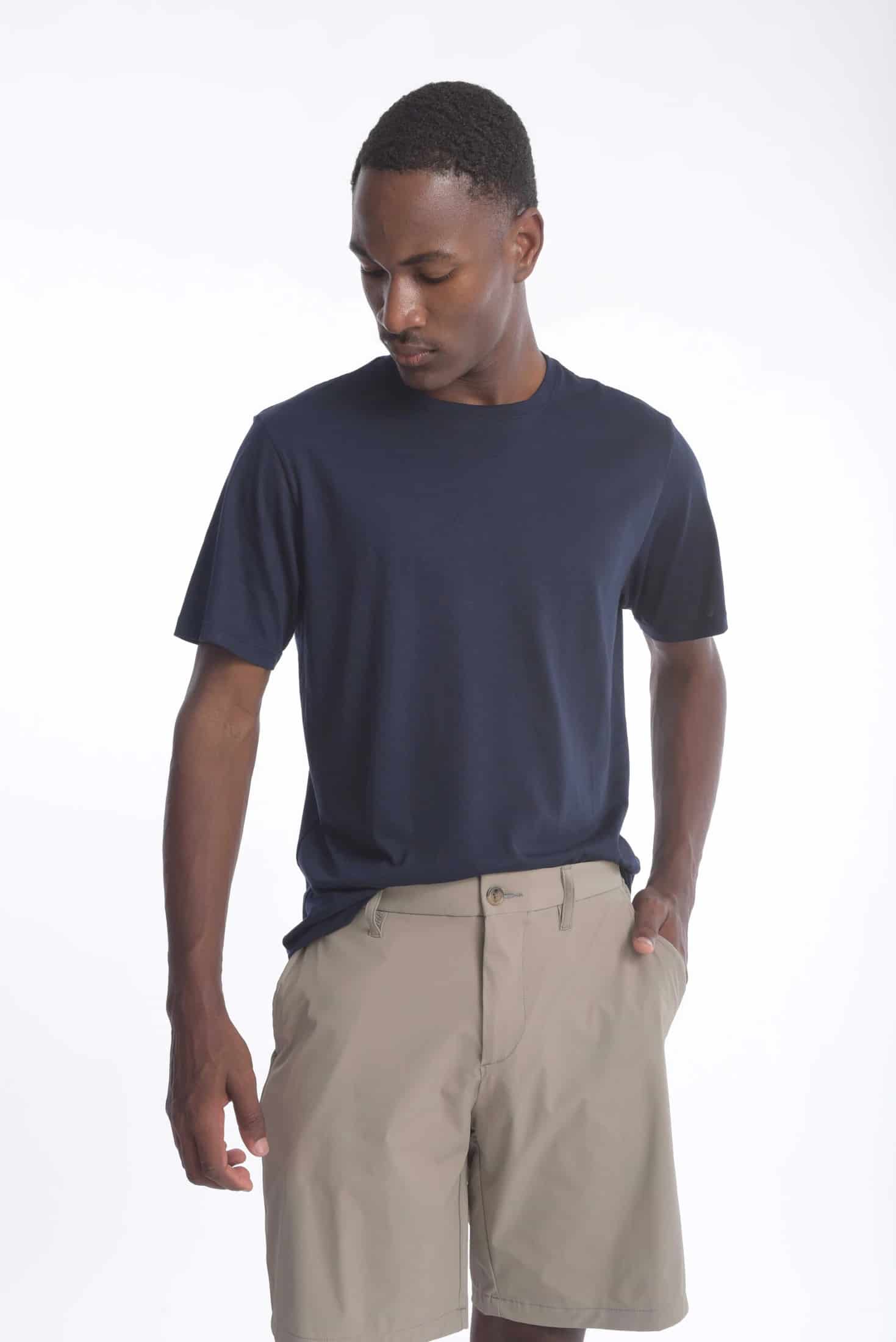T-shirt Slim Fit 100% Algodón Azul Navy - miniatura 2