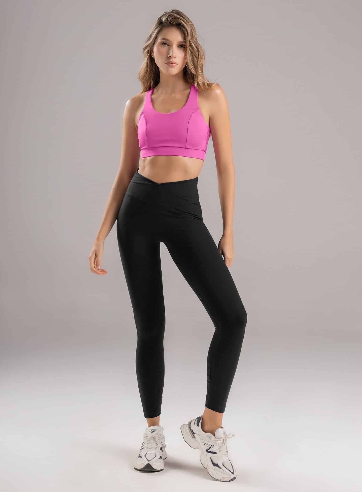 LEGGINS DEPORTIVO TELA SUPPLEX PRETINA CRUZADA - miniatura 2