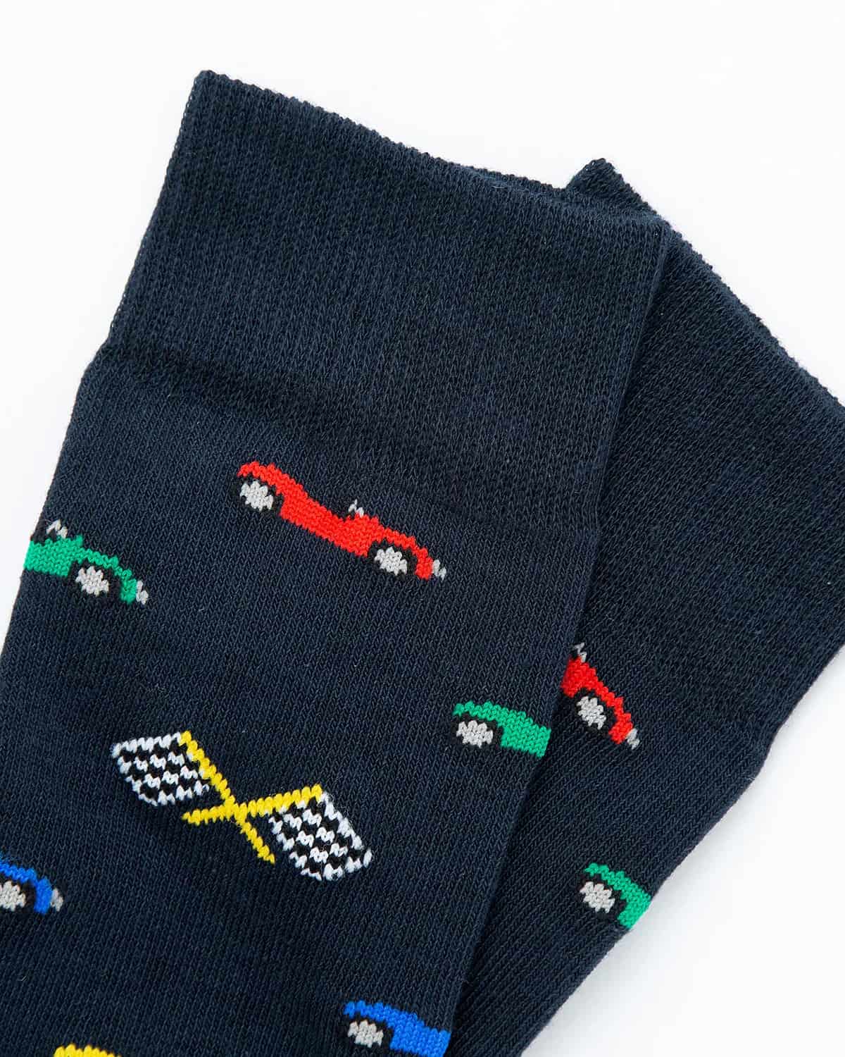 Medias Algodón Estampado Carros Formula 1 - Fondo Azul - miniatura 4