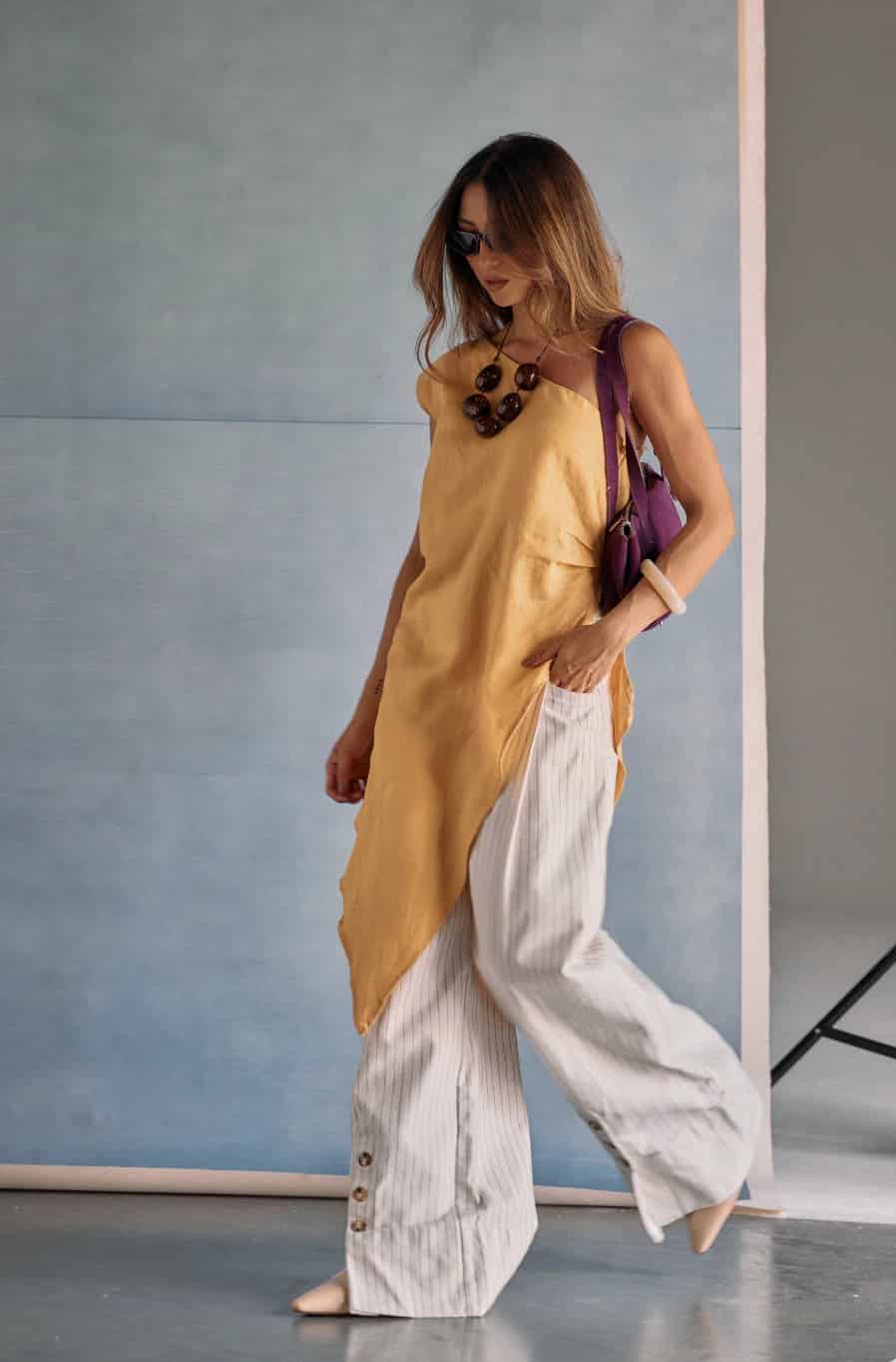 Tecoma Tunic Top de lino - miniatura 3
