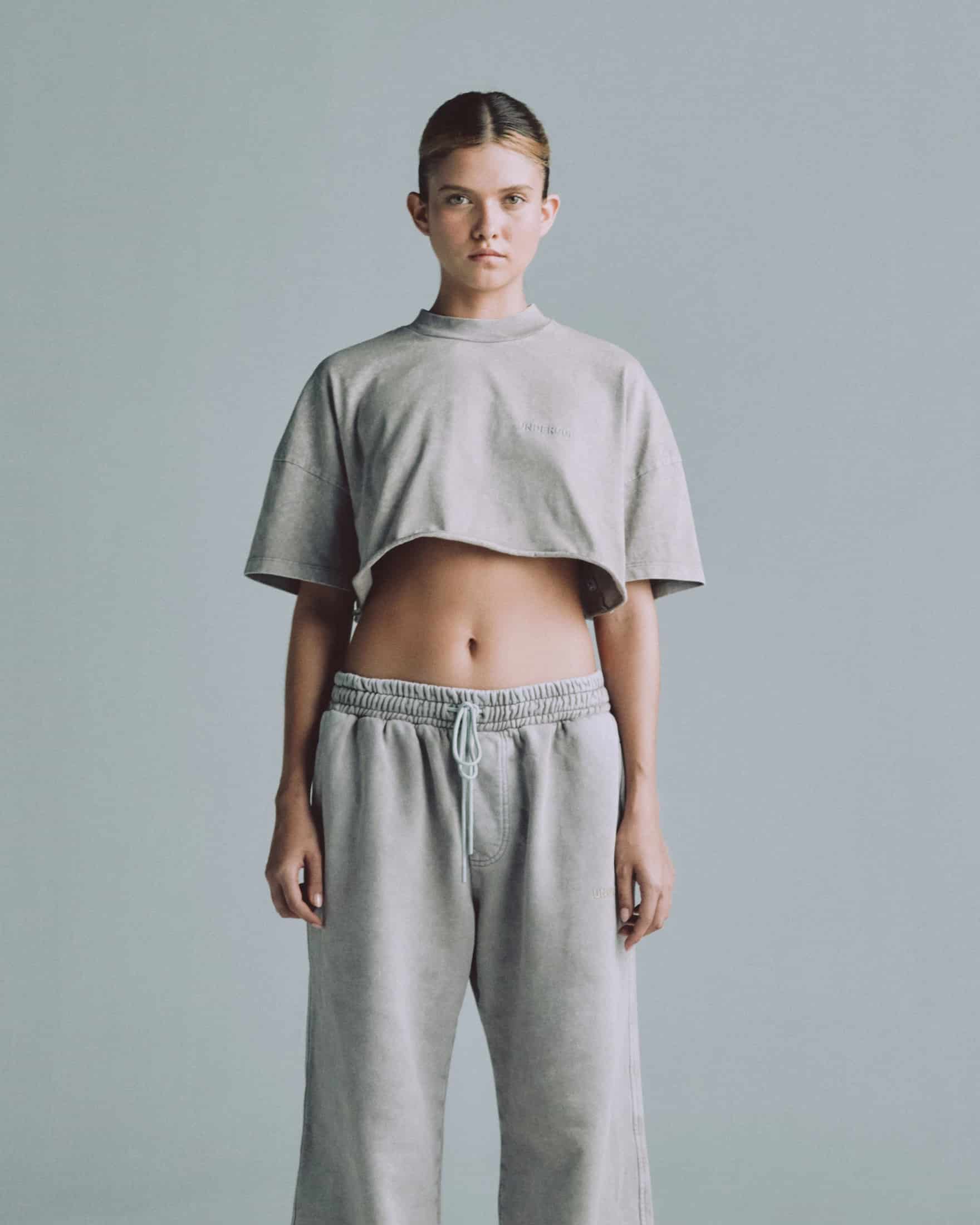 Line Logo Crop Top Washed Gray - miniatura 2