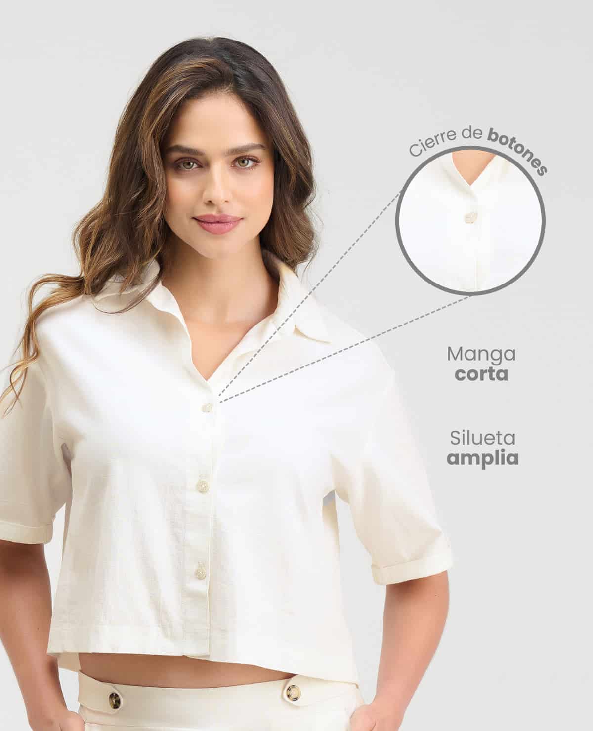 Camisa de Botones | Manga Corta | Botones Frontales - miniatura 2