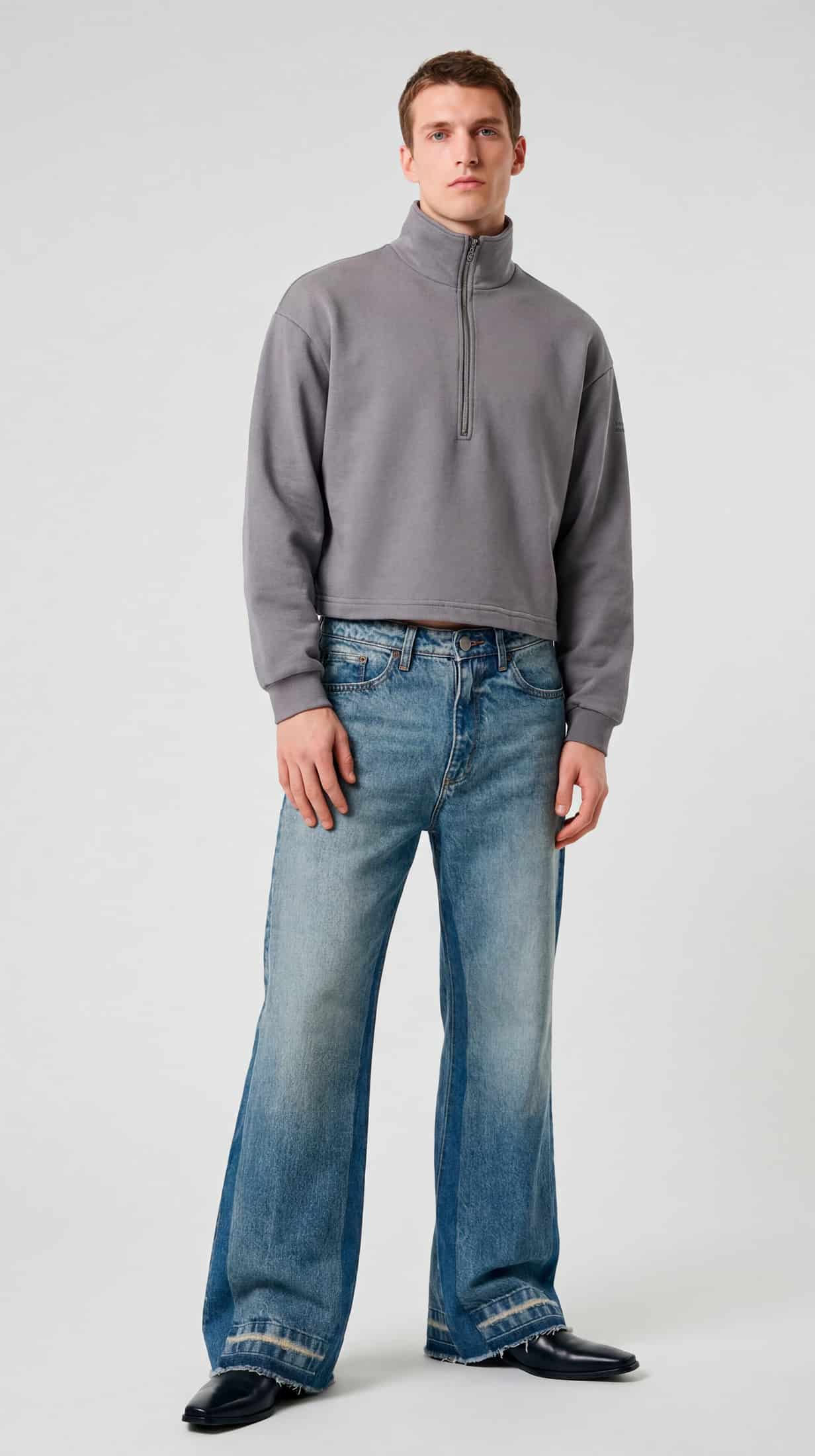 MONOGRAM ZIPPER GRAY SWEATER - miniatura 2