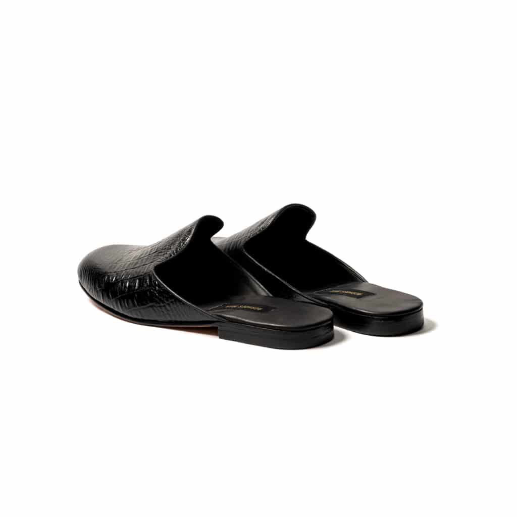 Slipper mules cuero grabado croc - miniatura 3
