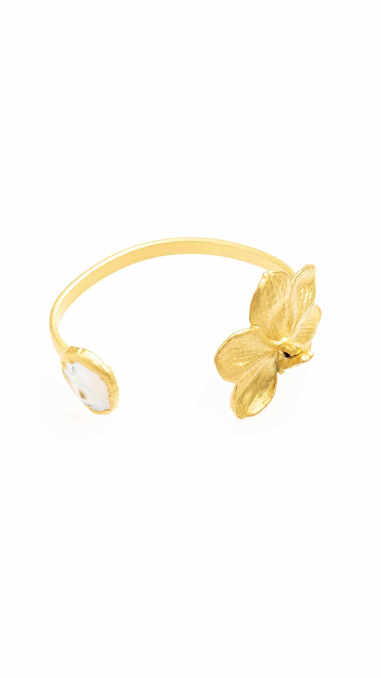 PULSERA ORQUÍDEA VANDA CON PERLA - miniatura 1