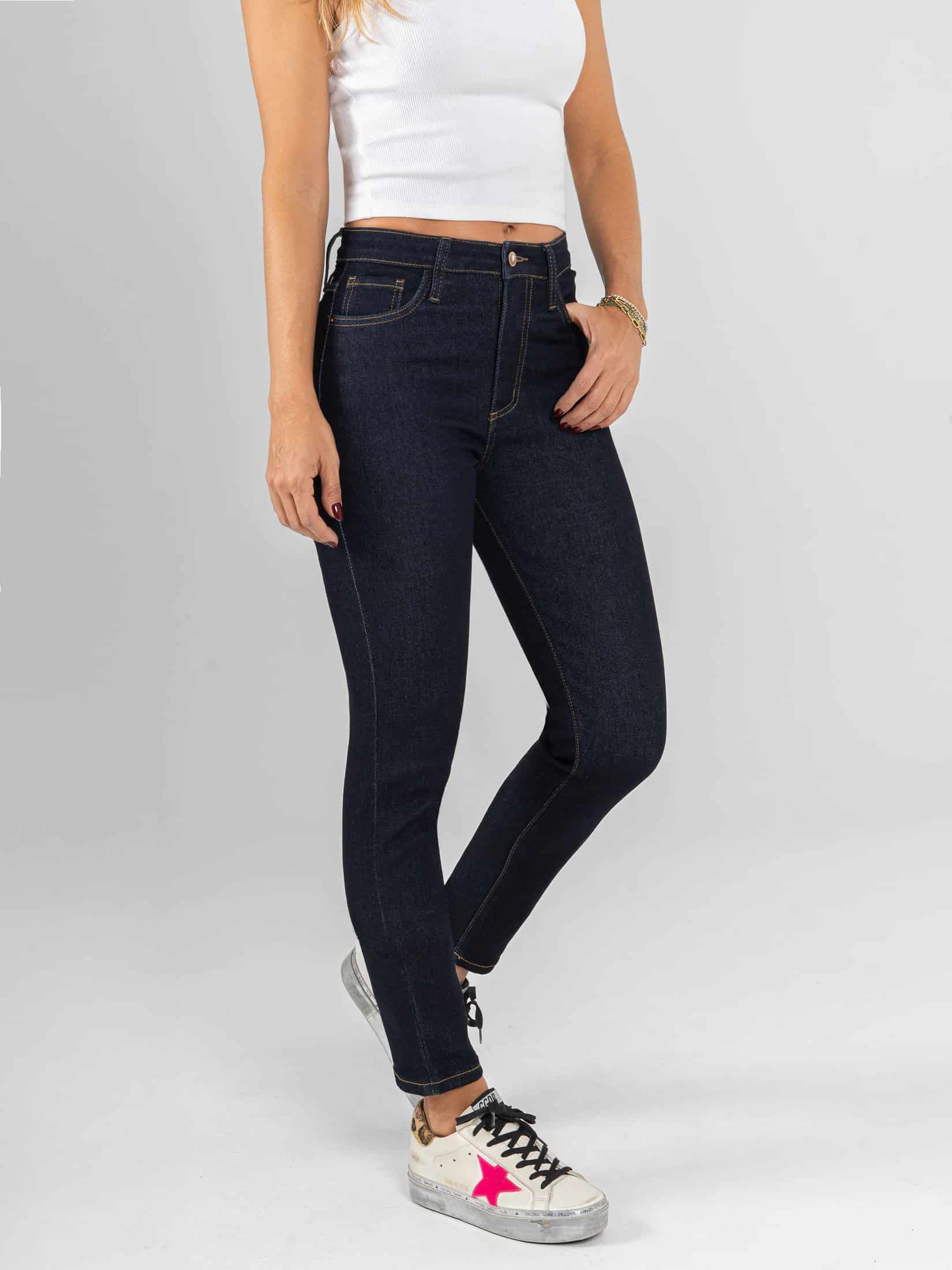 Ref: 066348 Jean Skinny stretch, tiro alto, tono azul oscuro. - miniatura 2