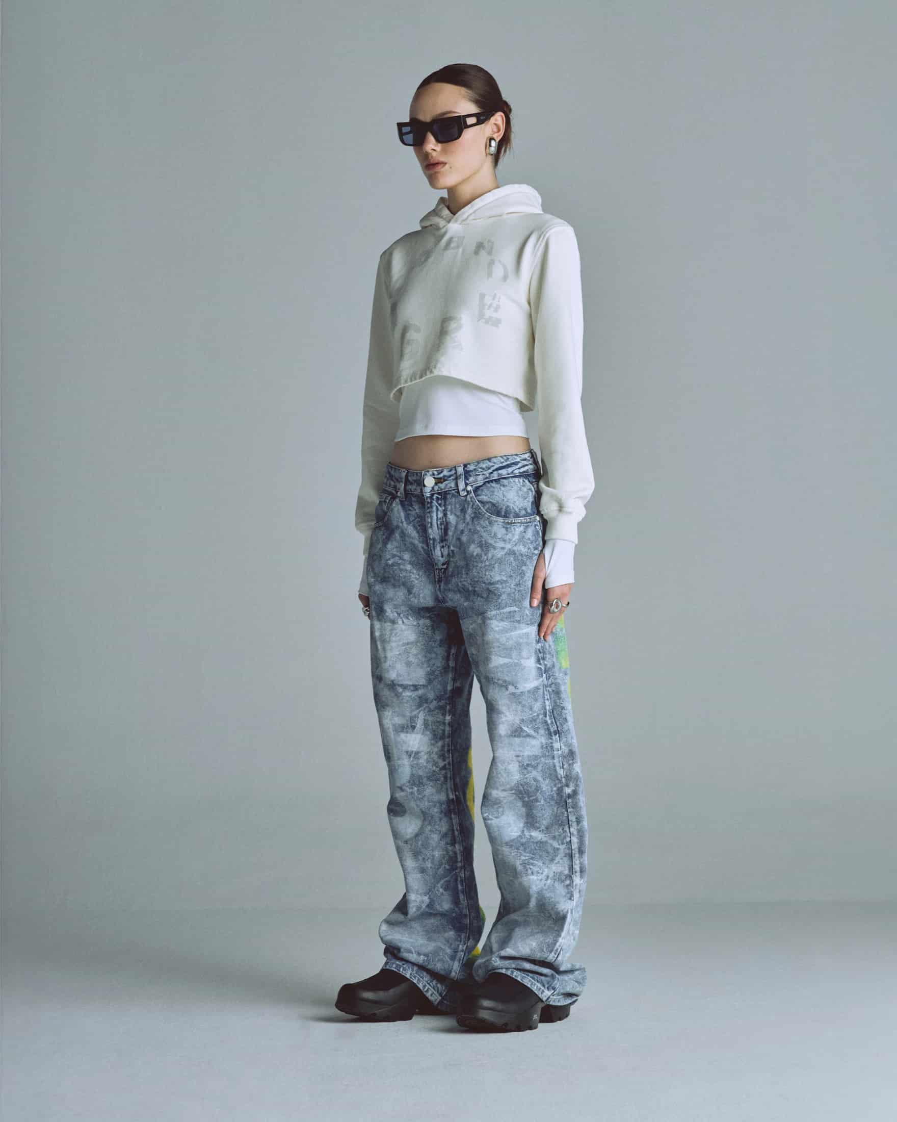 W Echoes Tremor Slim Fit Hoodie White - miniatura 5