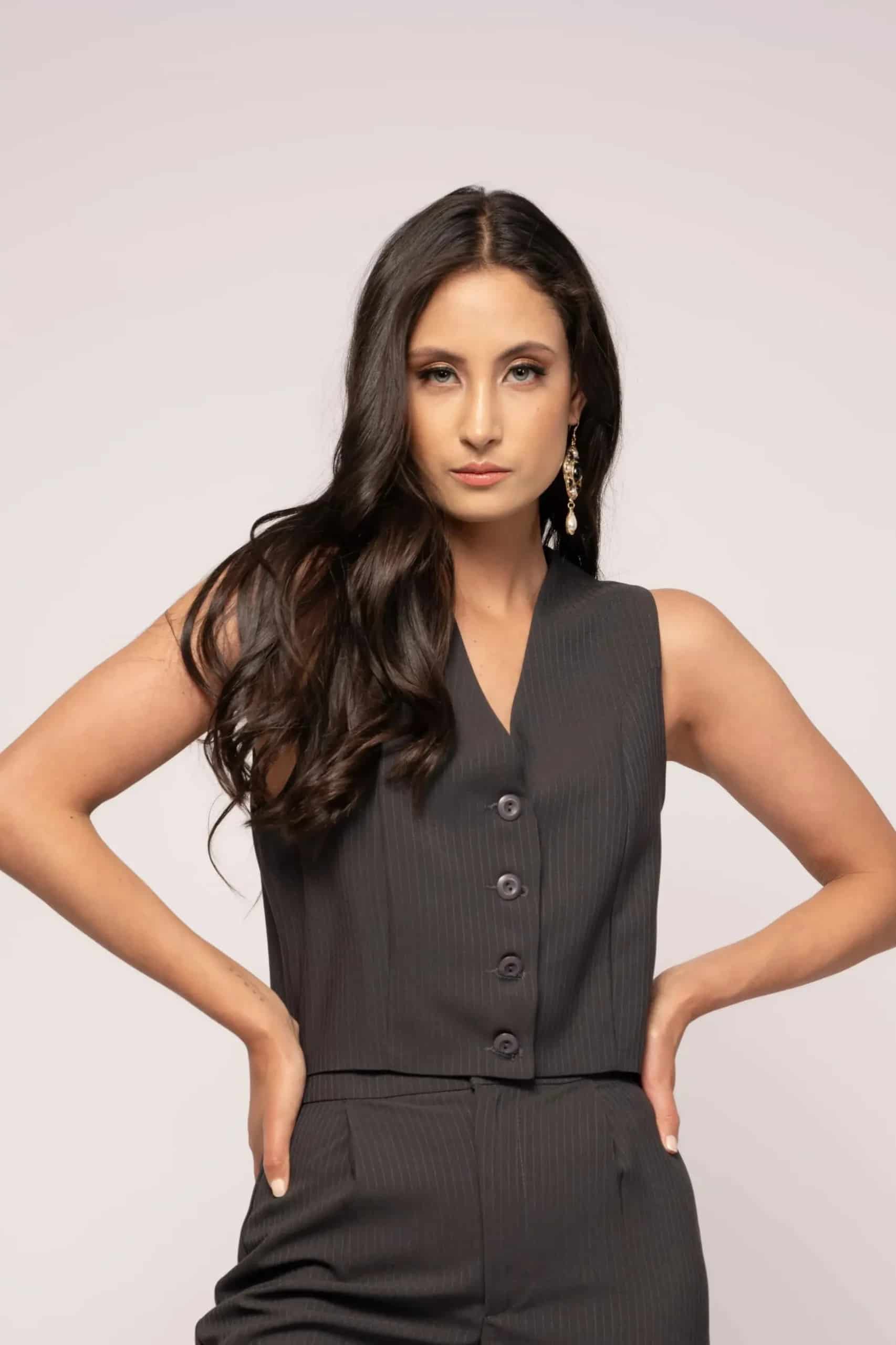 Chaleco Tailoring Raya Tiza Gris Oscuro - miniatura 1