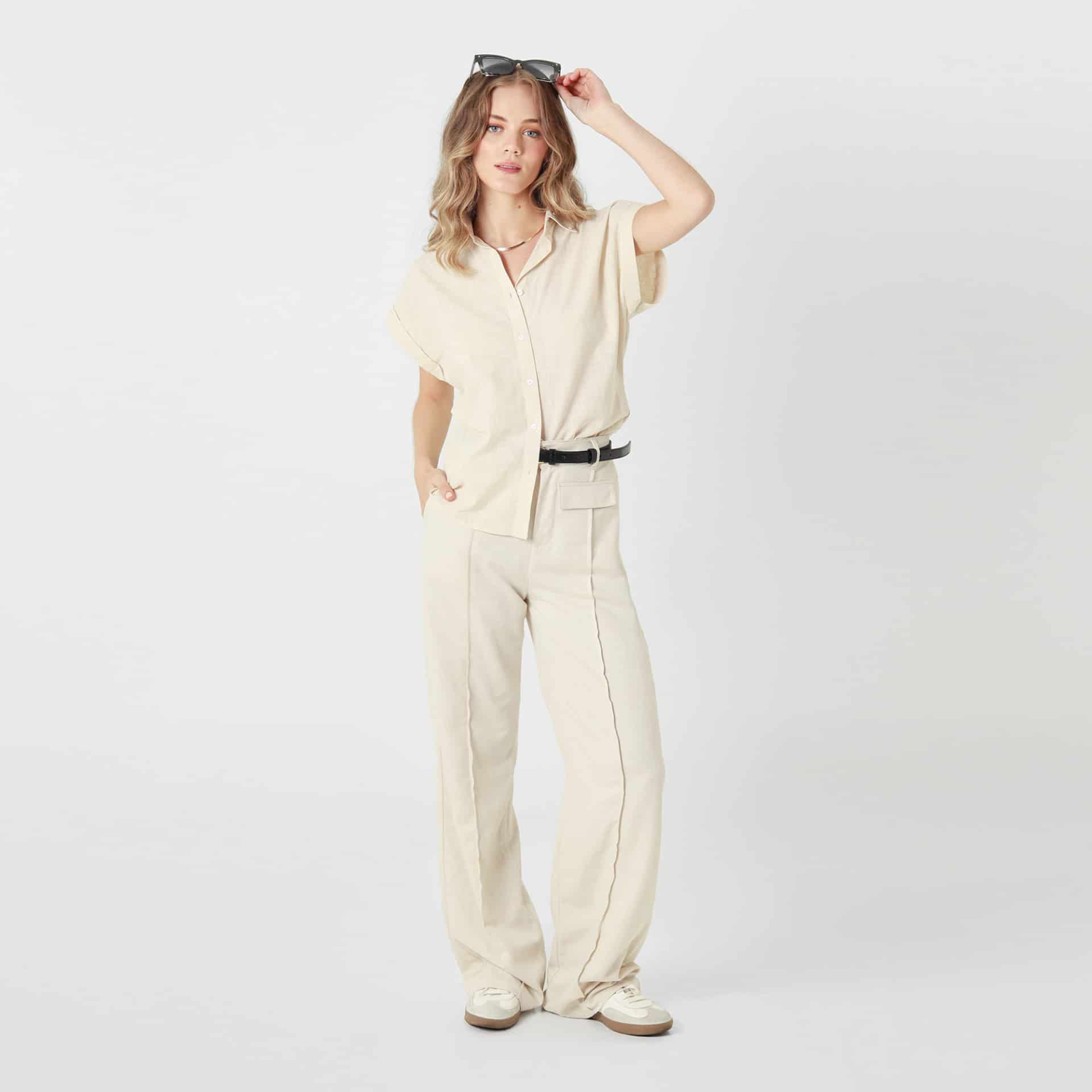 Blusa Cuello Camisero Manga Corta - miniatura 3