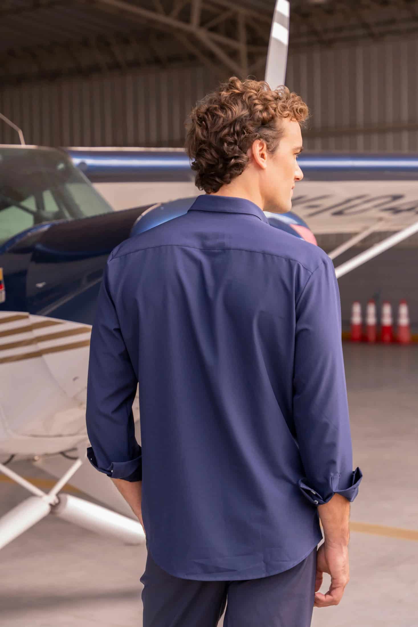 Camisa Motion Hombre Azul Oscuro - miniatura 3