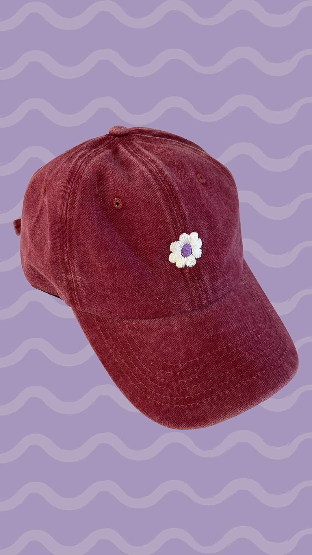 gorra flor bordada - roja - miniatura 4