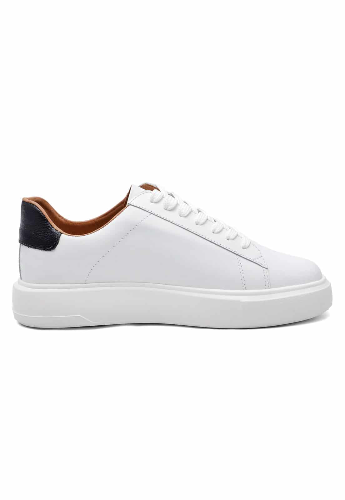 Tenis blancos talon azul detalle azul - miniatura 3