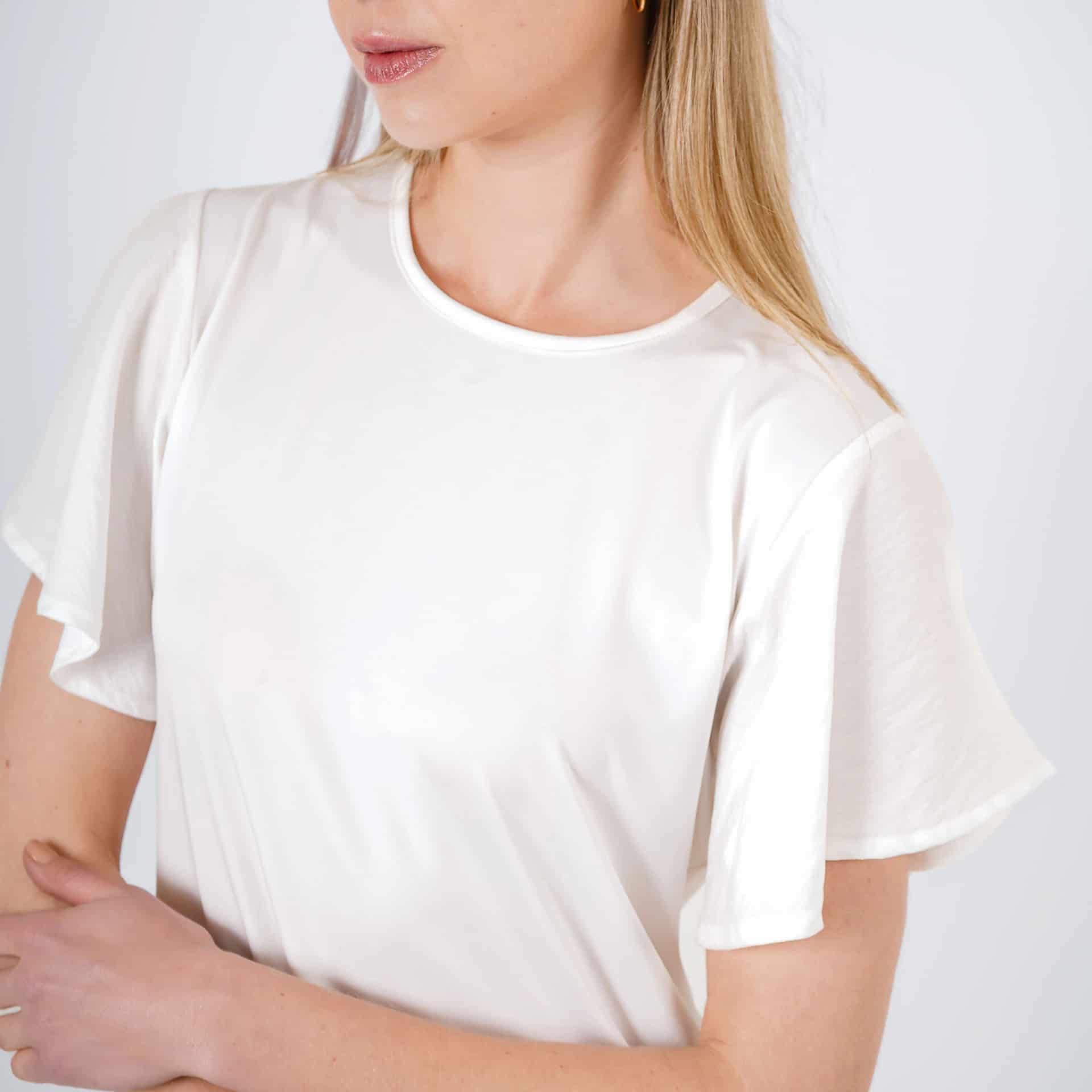 Camiseta cuello redondo manga bolero corta - miniatura 3