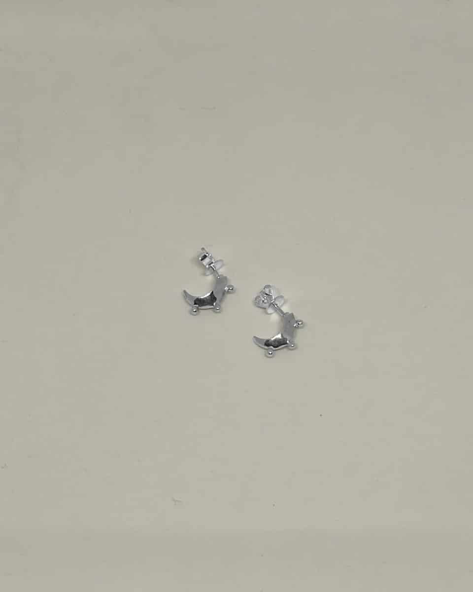 Micro Crescent Hoops Silver - miniatura 1