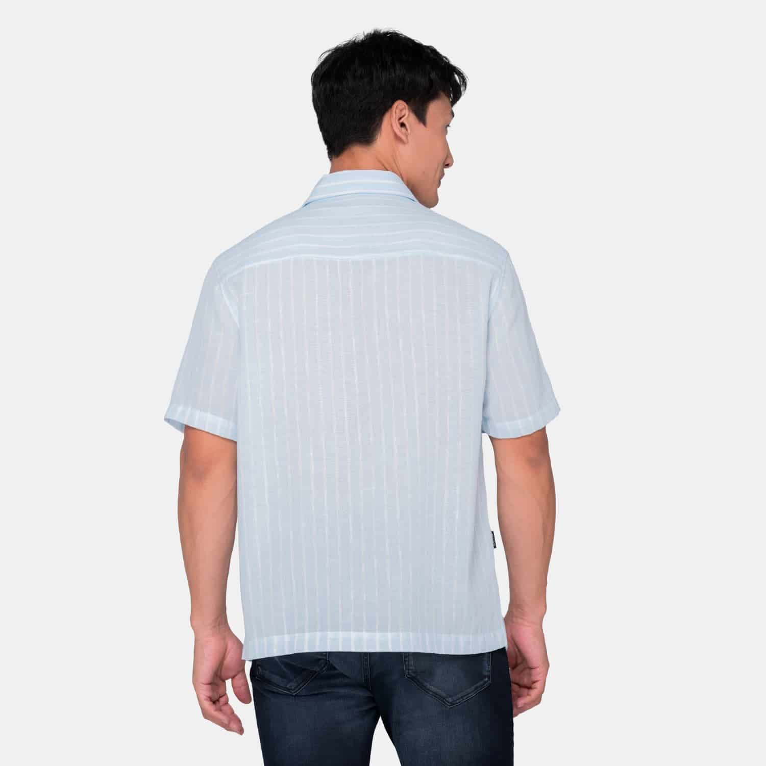 Vertical Stripes S/S Shirt Light Blue - miniatura 9