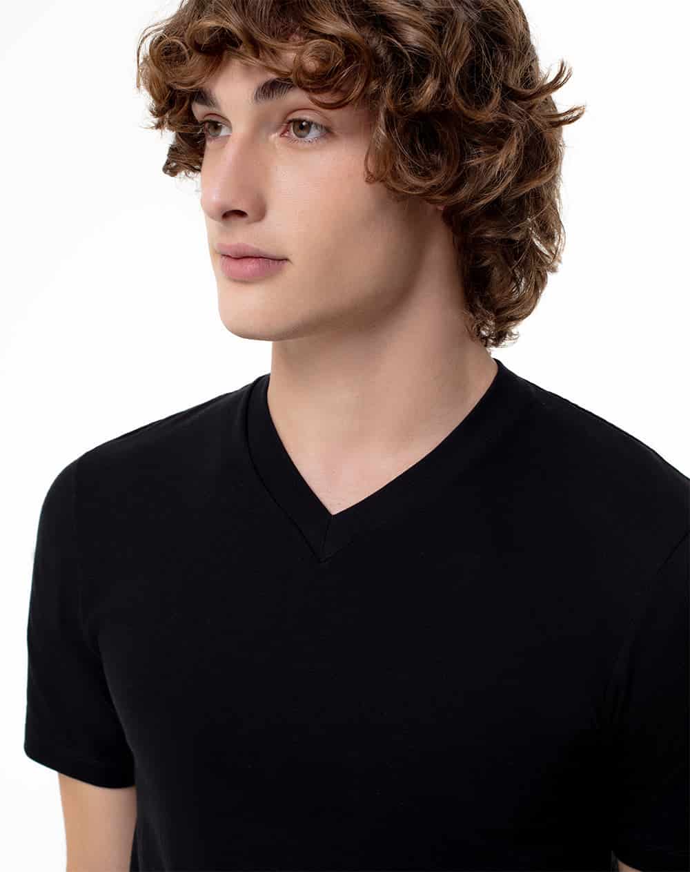 Camiseta relax algodón jersey negra hombre - miniatura 1
