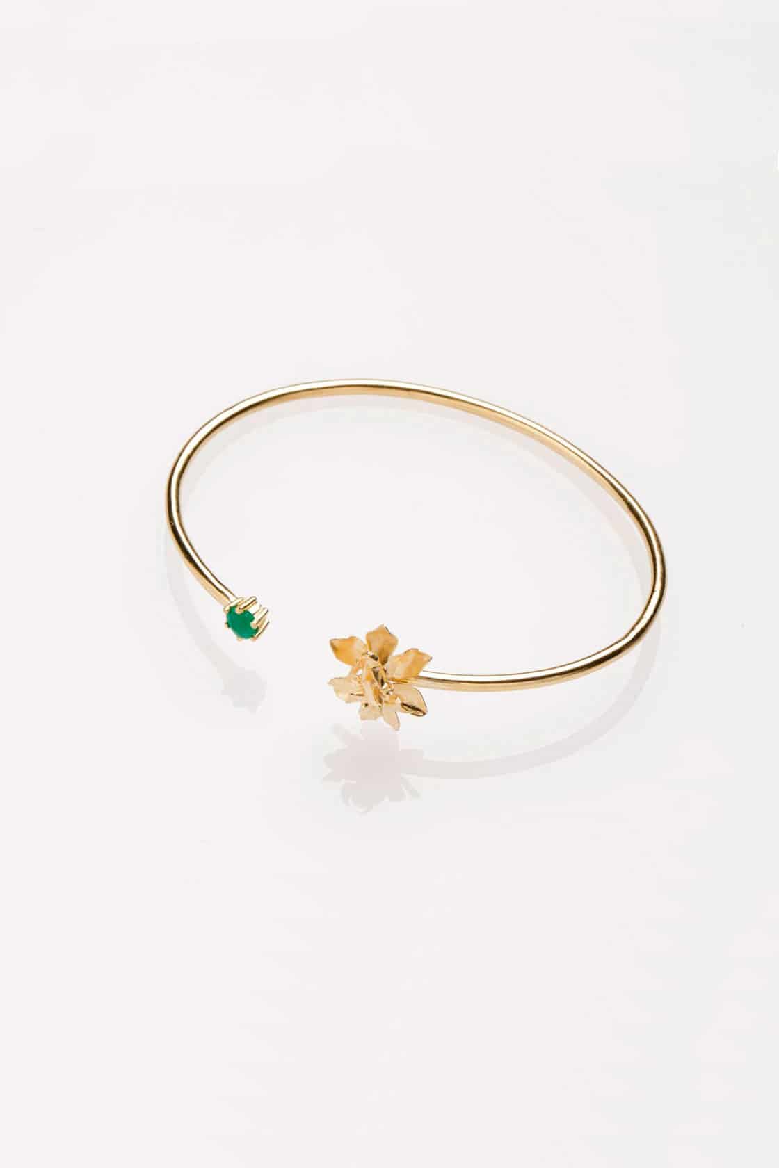 SIGMATOXTALIS ORCHID BRACELET WITH EMERALD - miniatura 1
