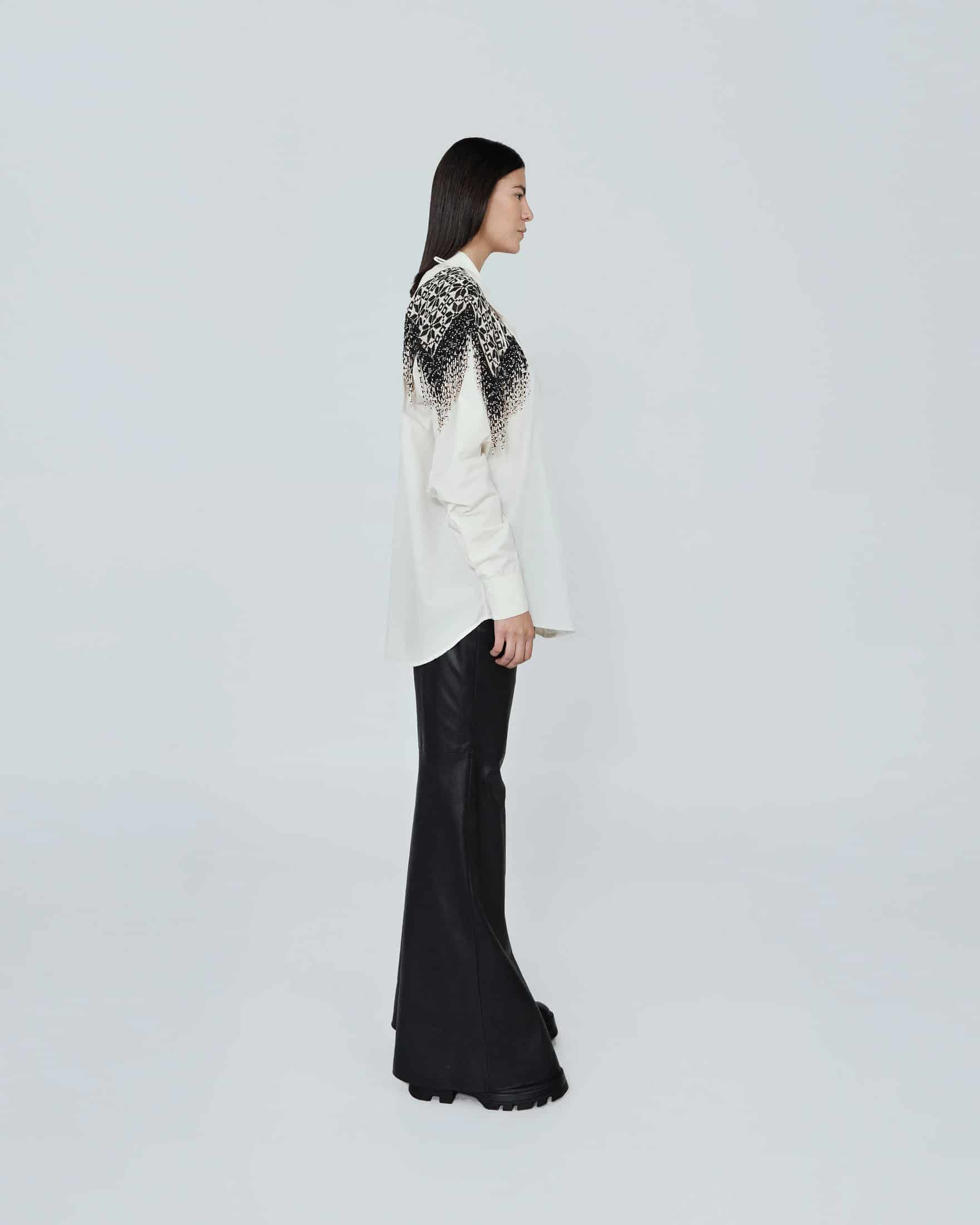 SEMI-FLARE LEATHER TROUSERS - miniatura 4