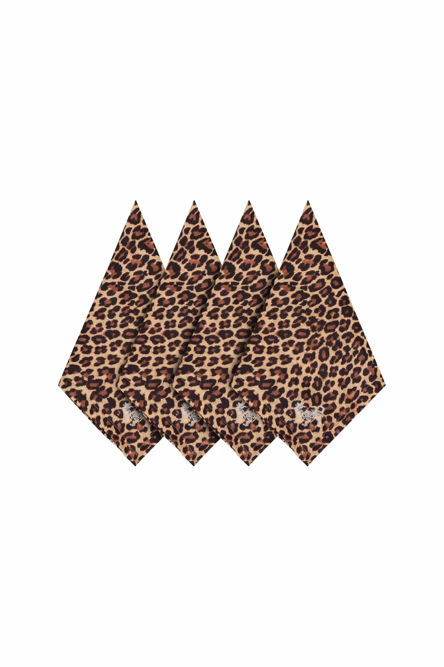Jaguar Embroidered Linen Napkins / Set of 4 - miniatura 1
